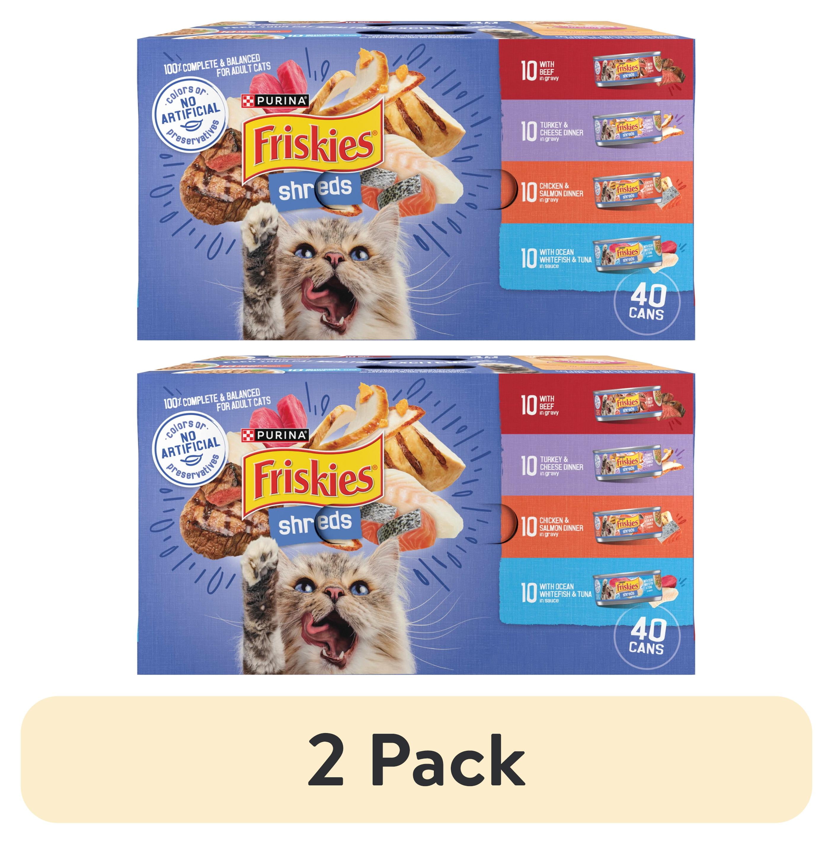 (2 pack) Purina Friskies Shreds Gravy Variety Pack, Wet Cat Food, 5.5 oz Cans, 40 Pack