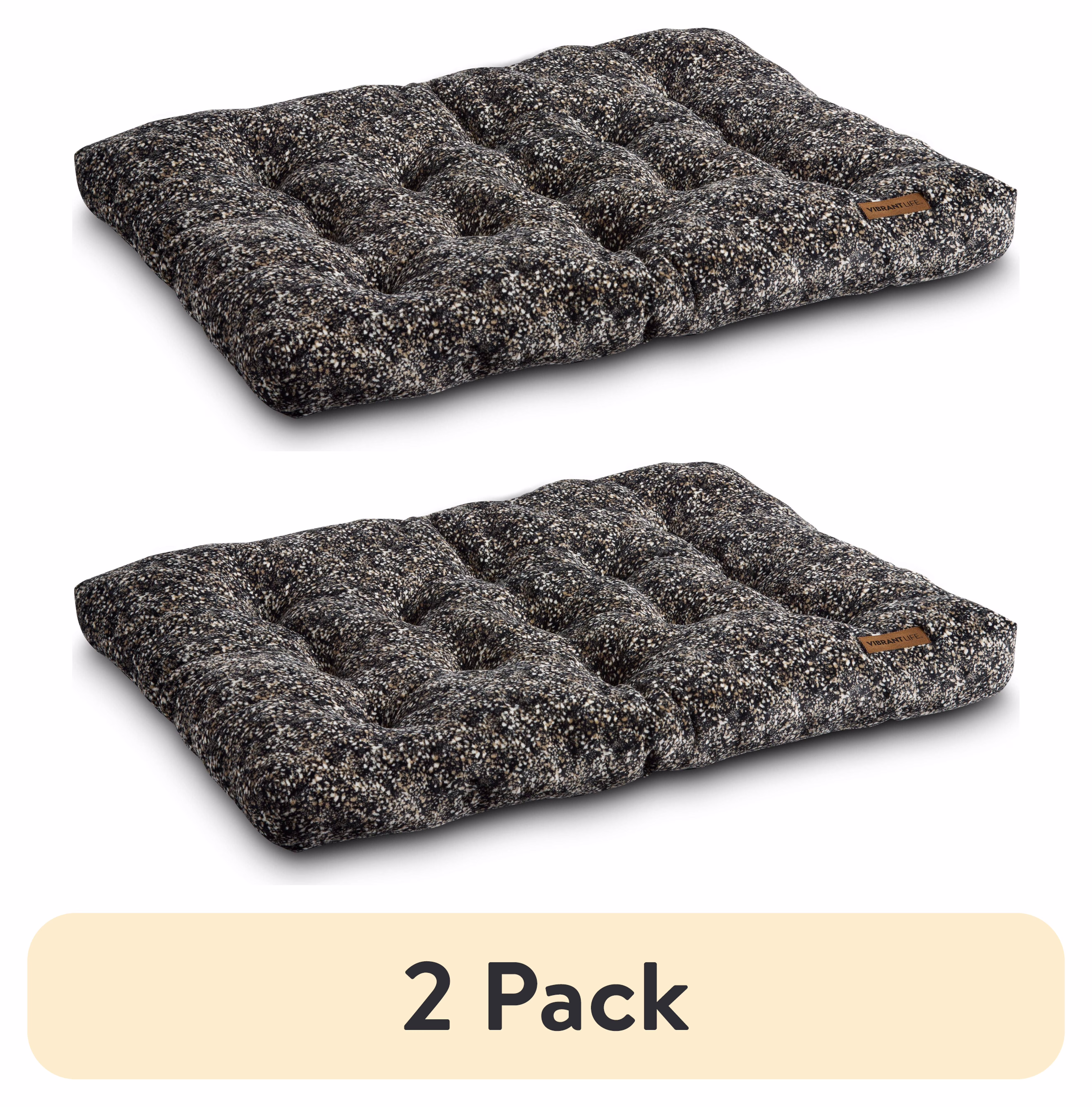 (2 pack) Vibrant Life Extra Large Dog Bed, Plush Pillow Bed for Large Dogs, Extra Large, 38" x 48", Black