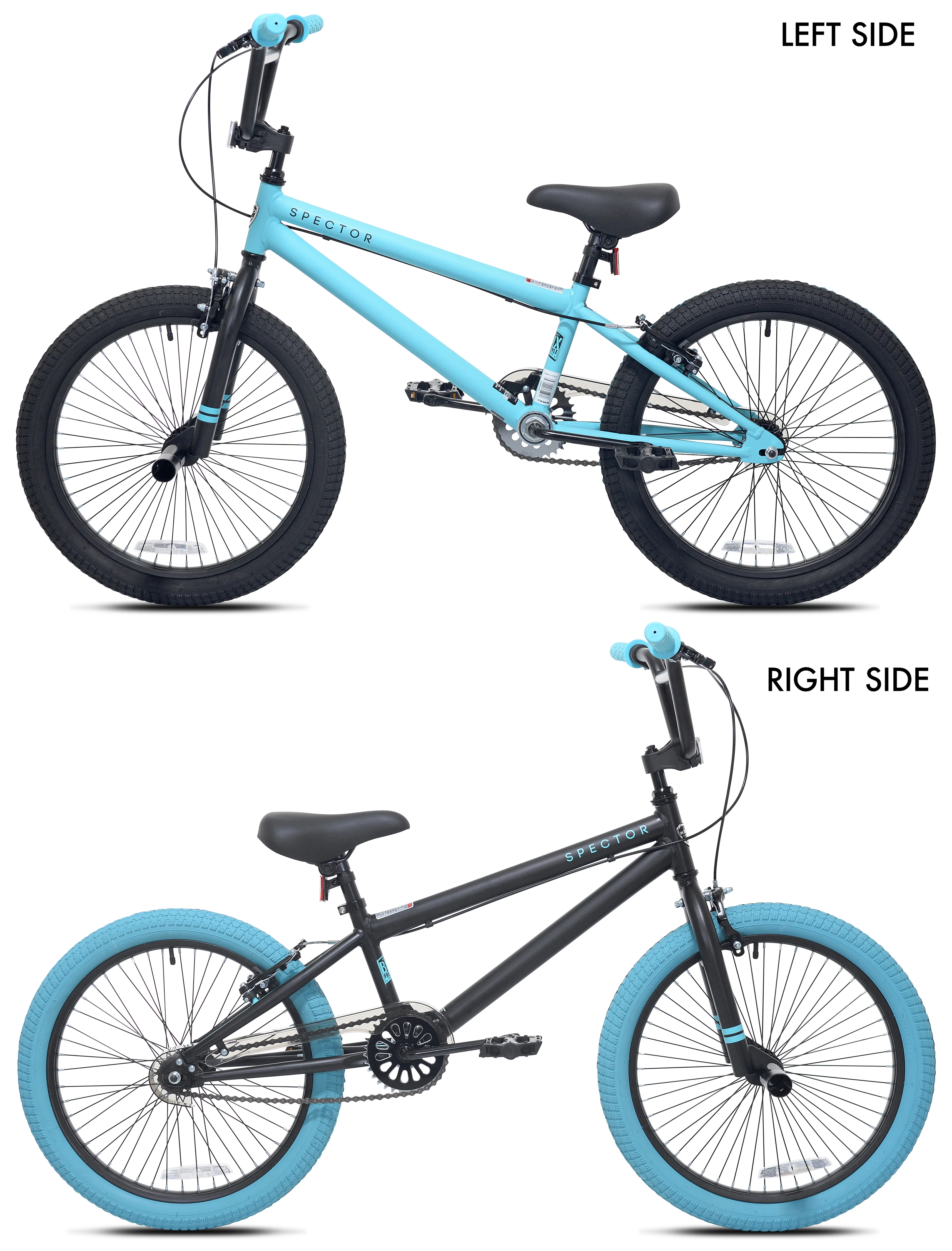 20" Kent Bicycle Spector Bicycle, Fits Rider 4'2"-5', Black/Teal, Child/Tween/Teen, Unisex