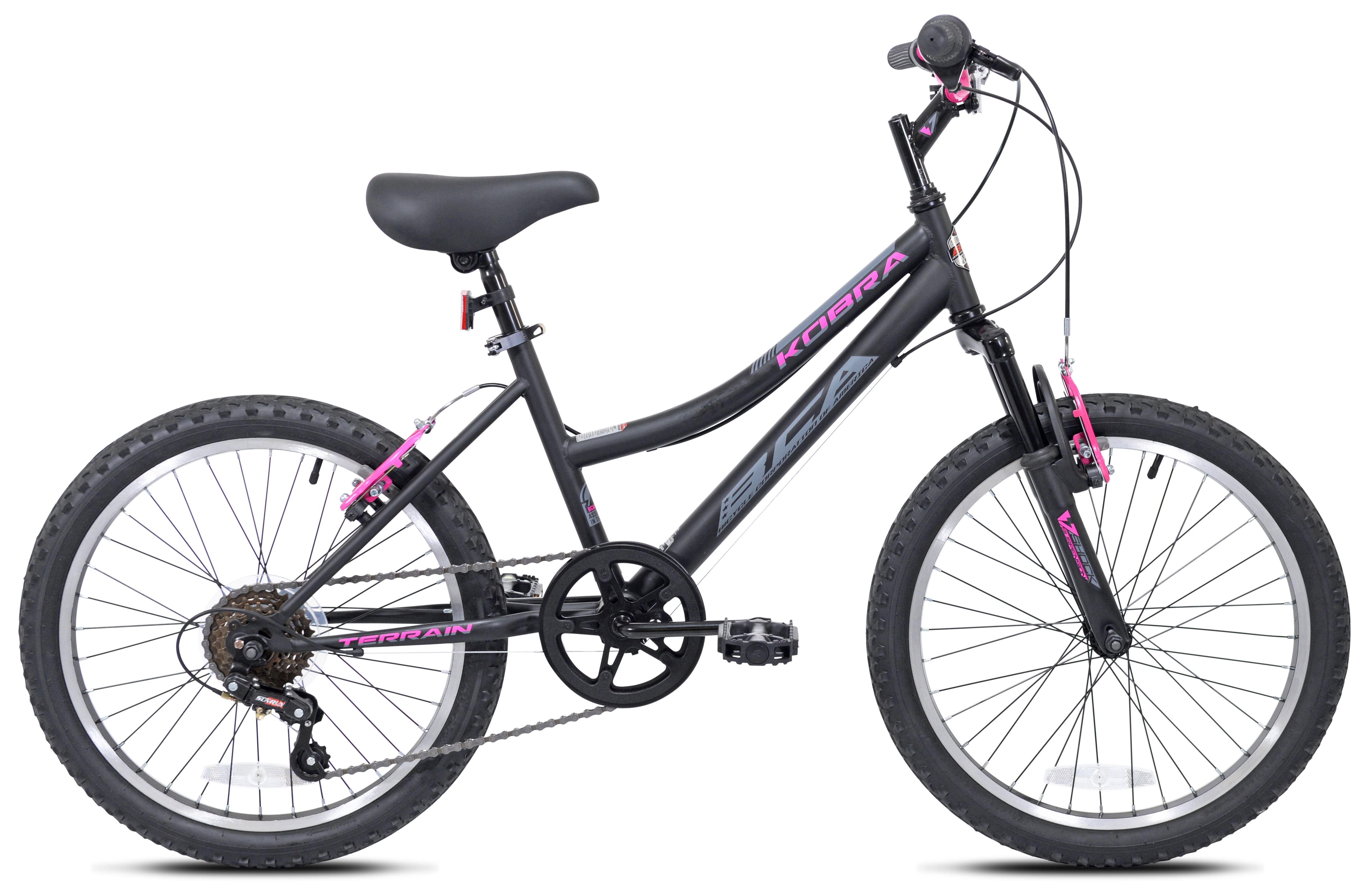20" Kent Kobra Mountain Bicycle, Fits Rider 4'2" - 5', Black/Pink, Child, Unisex