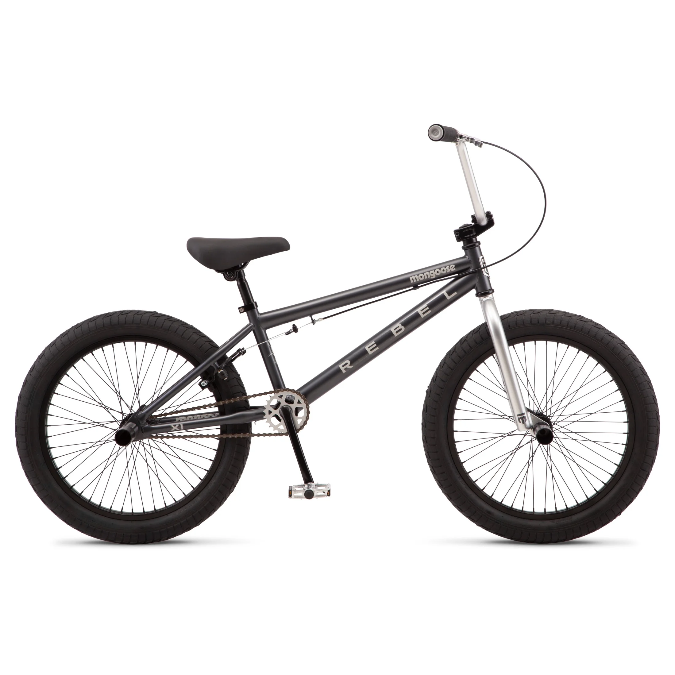 Mongoose Rebel X1 BMX Bike, 20-in. Wheels, Kids Ages 7-14 Years, Gray Child Bicycle