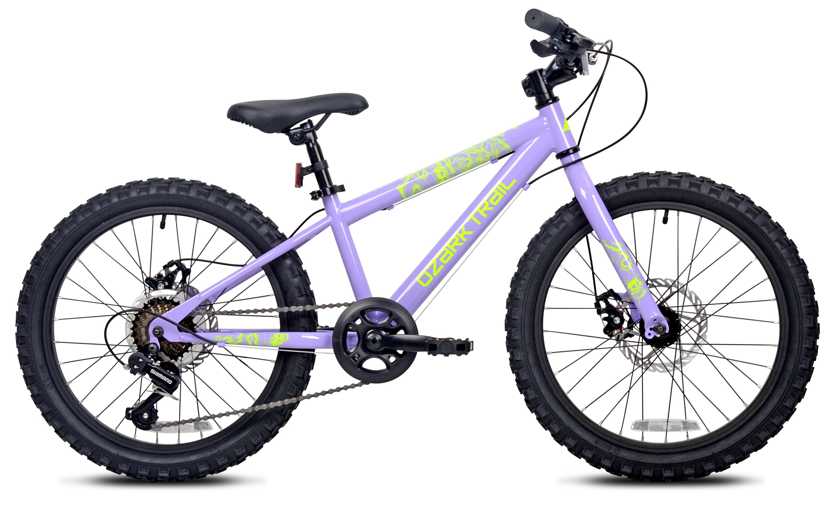 20" Ozark Trail Mountain Bicycle, 7 Speed, Fits Rider 3'11"-4'4", Purple, Teen, Unisex