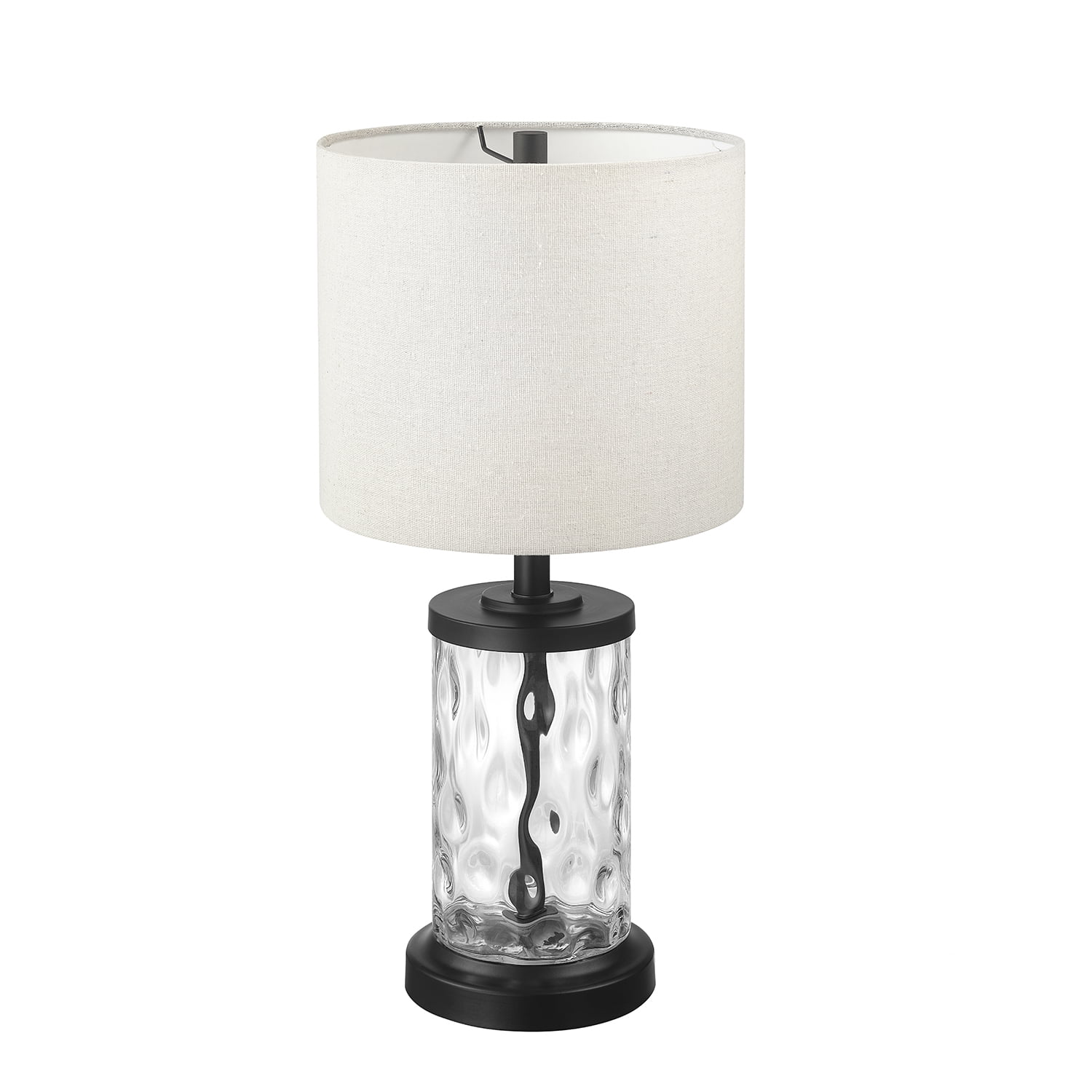 20" Oil-Rubbed Bronze Fillable Watered Glass Table Lamp with Beige Linen Shade