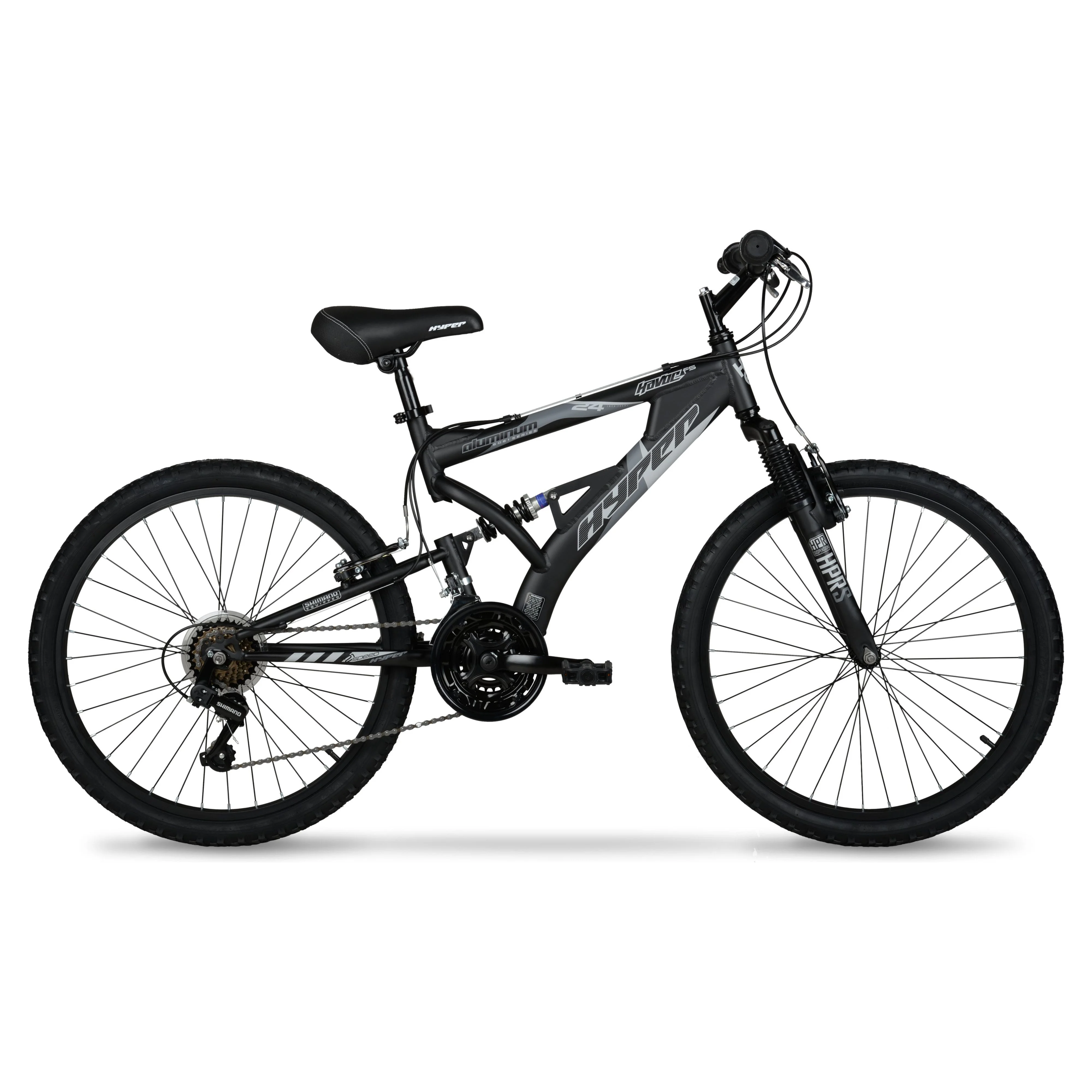 24" Hyper Bicycles Havoc Mountain Bike, Youth/Adult, Recommended Ages 10-14 Years Old, Black