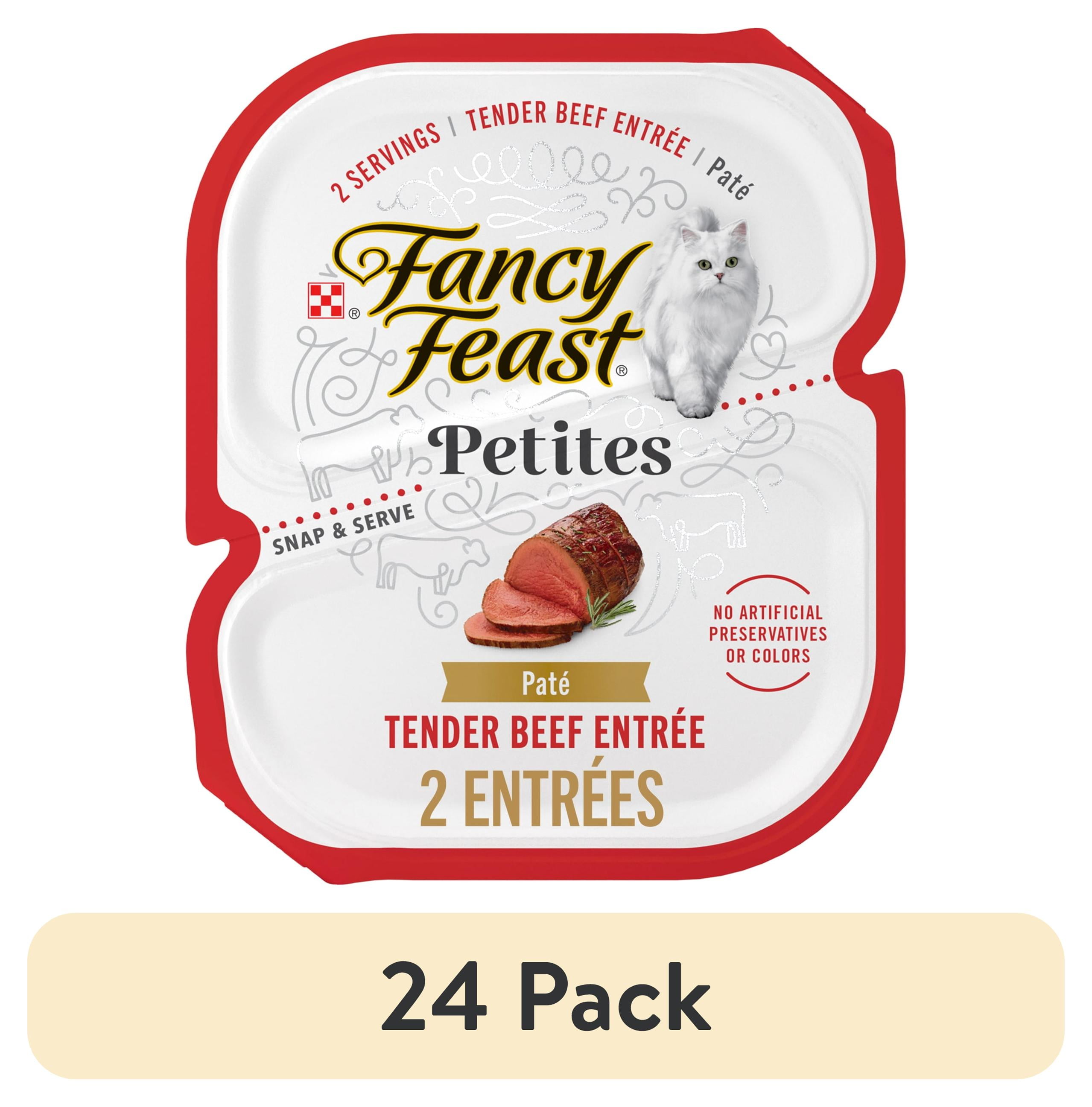 (24 pack) Purina Fancy Feast Petites Tender Beef Entrée Gourmet Wet Cat Food Pate