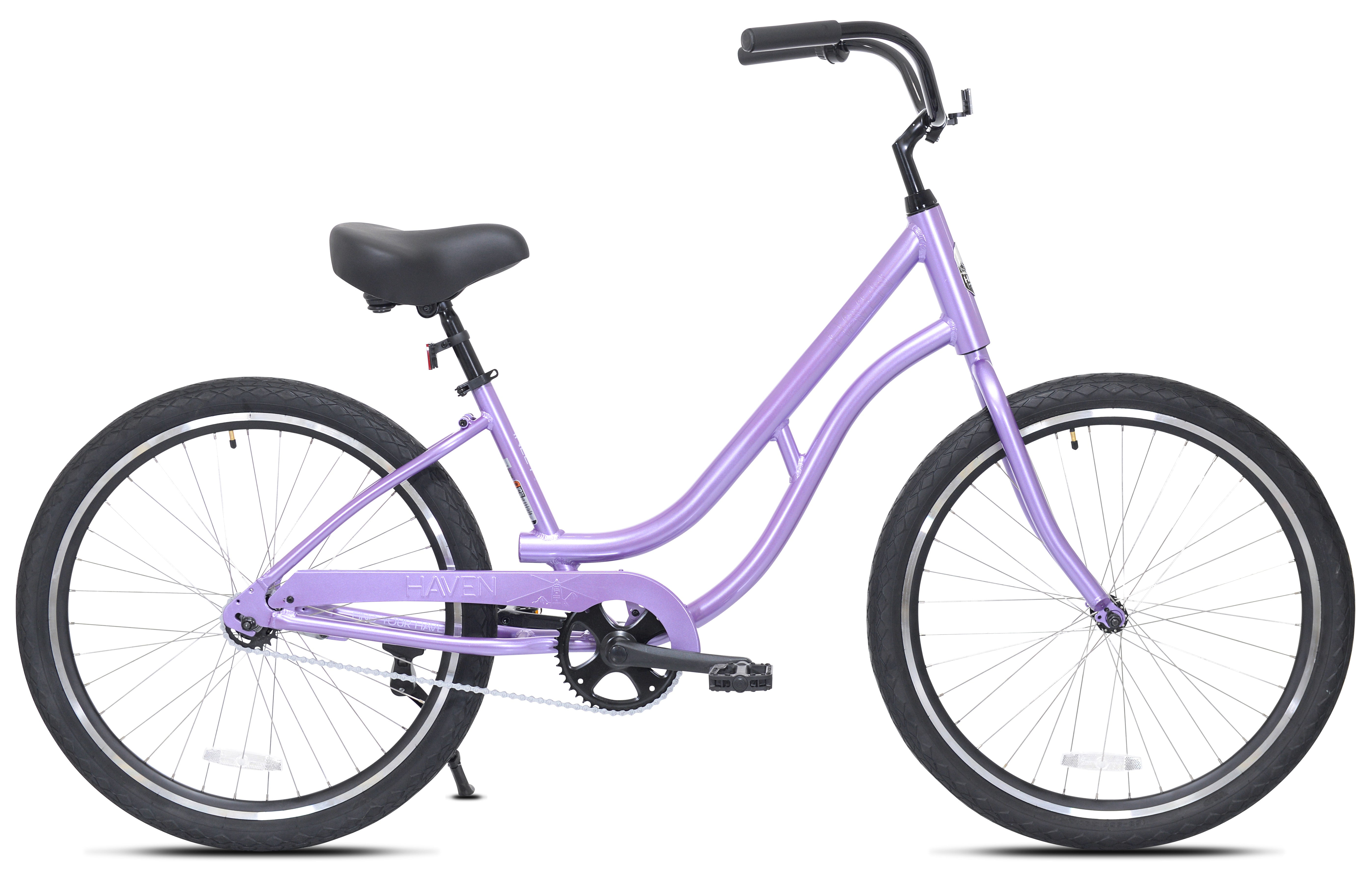 26" Haven Inlet 1 Step-Thru Beach Cruiser Bicycle, Seashell Purple