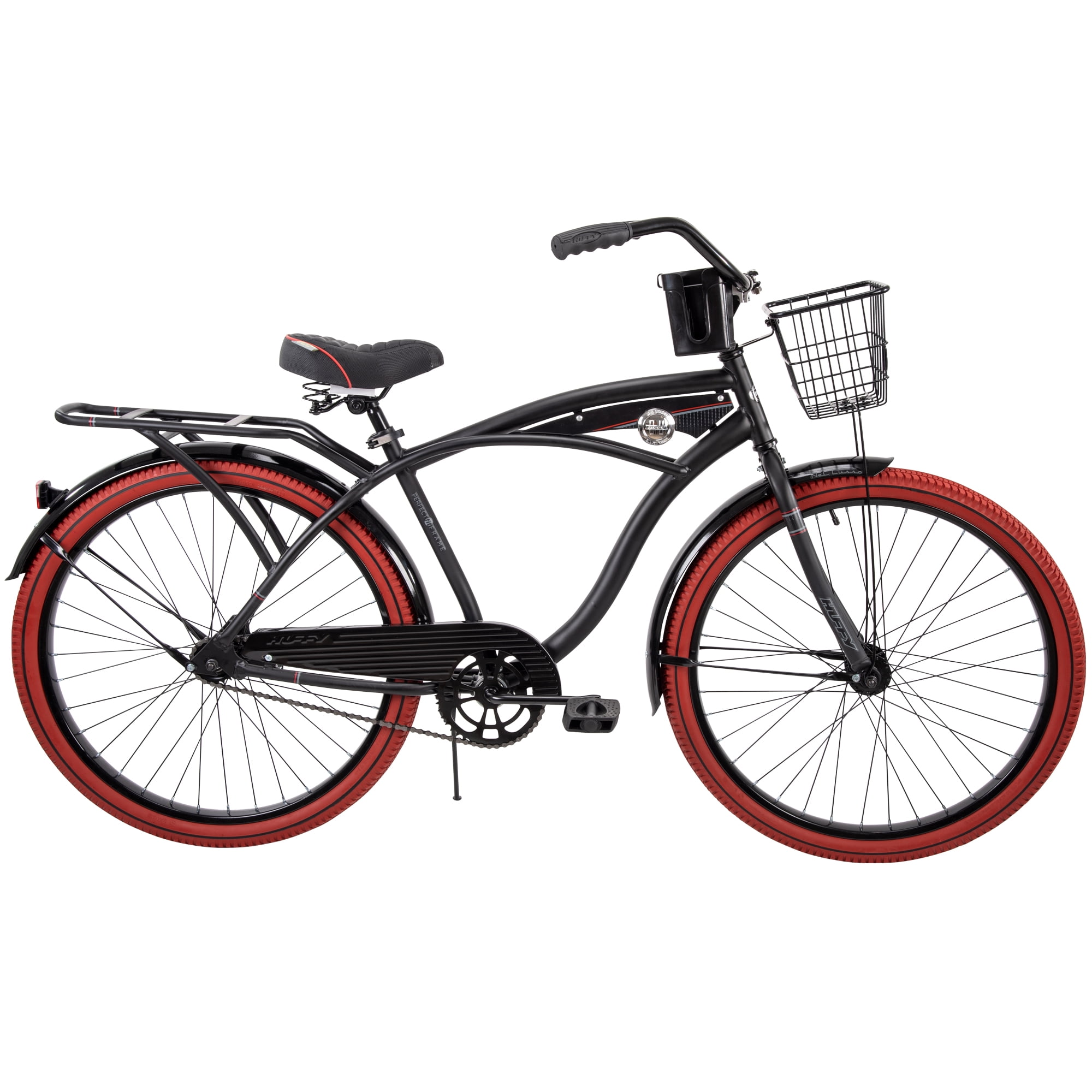 Huffy 26" Nel Lusso Cruiser Bike, Fits Riders 5'0"+, Matte Black, Adult, Men's