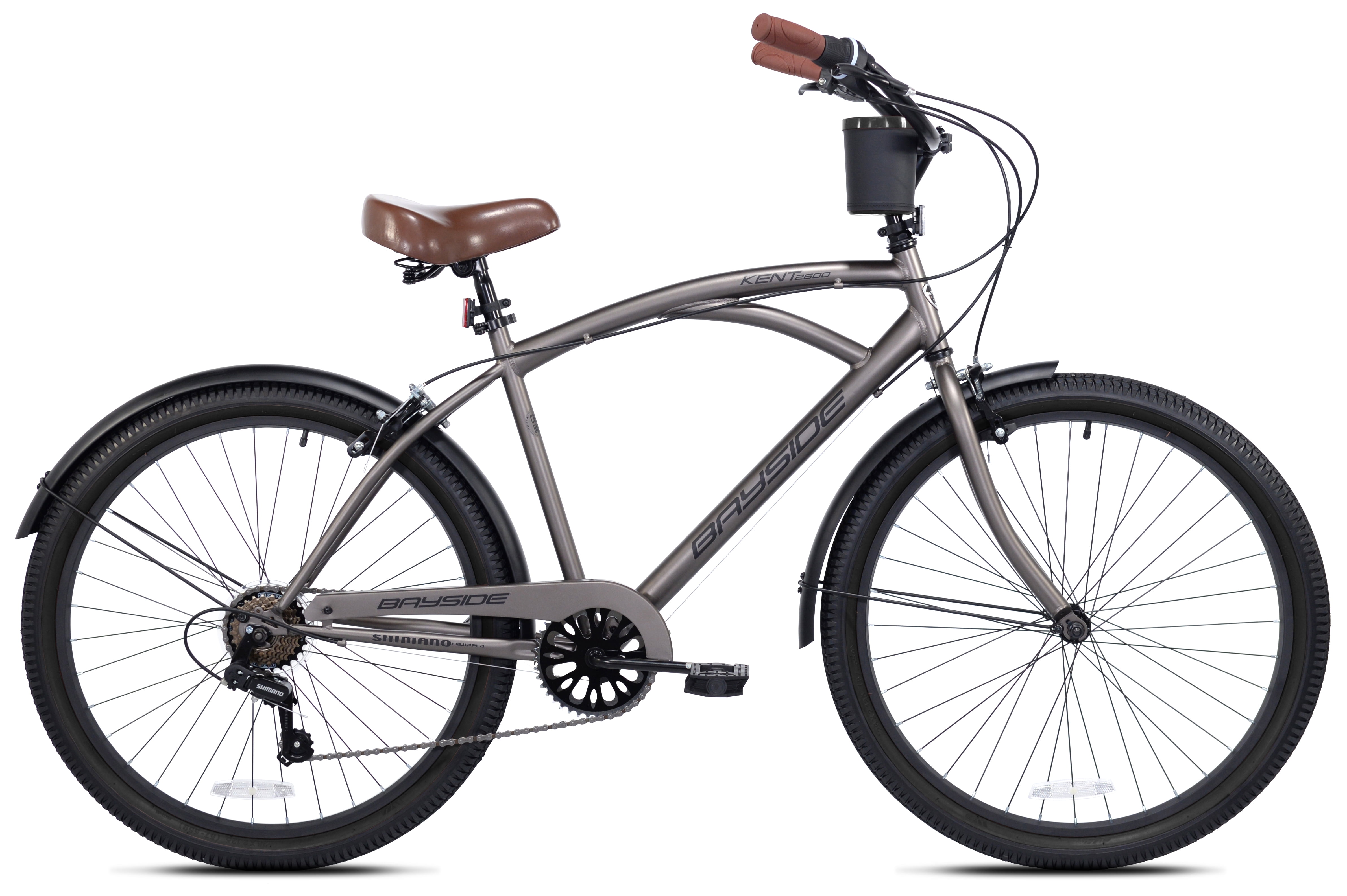 26" Kent Bayside Cruiser Bicycle, Fits Rider 5'2"-5/10", Gray, Adults, Unisex
