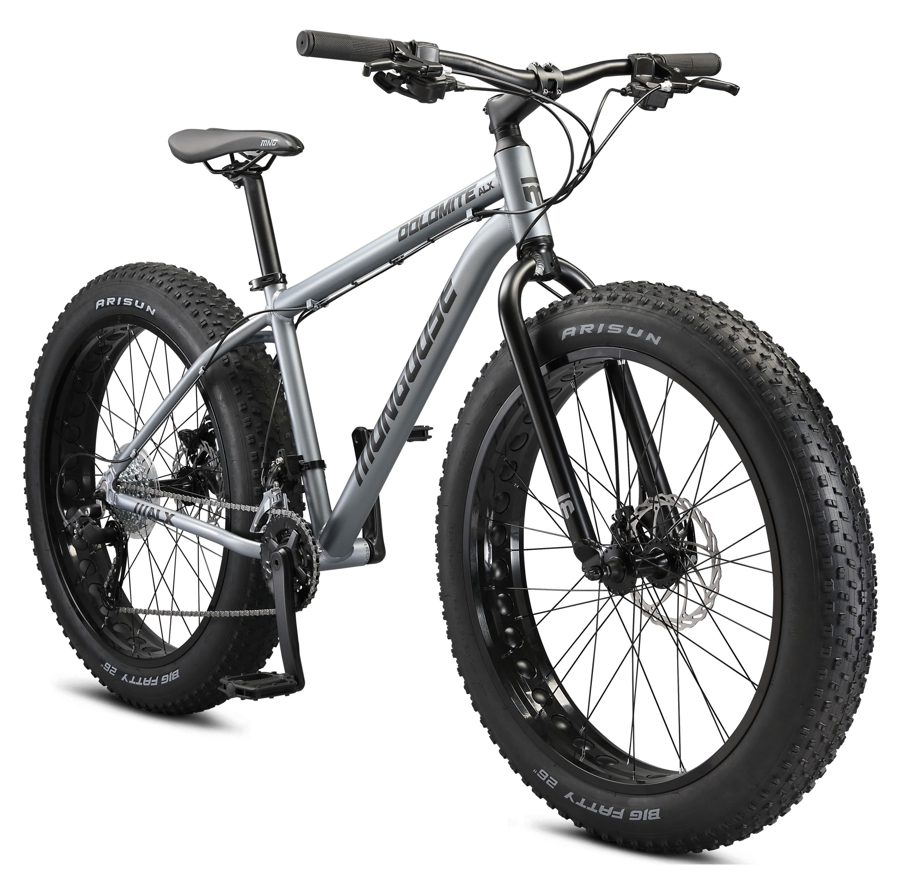26" Mongoose Dolomite ALX Unisex Fat Tire Mountain Bike, Gray, Ages 12+