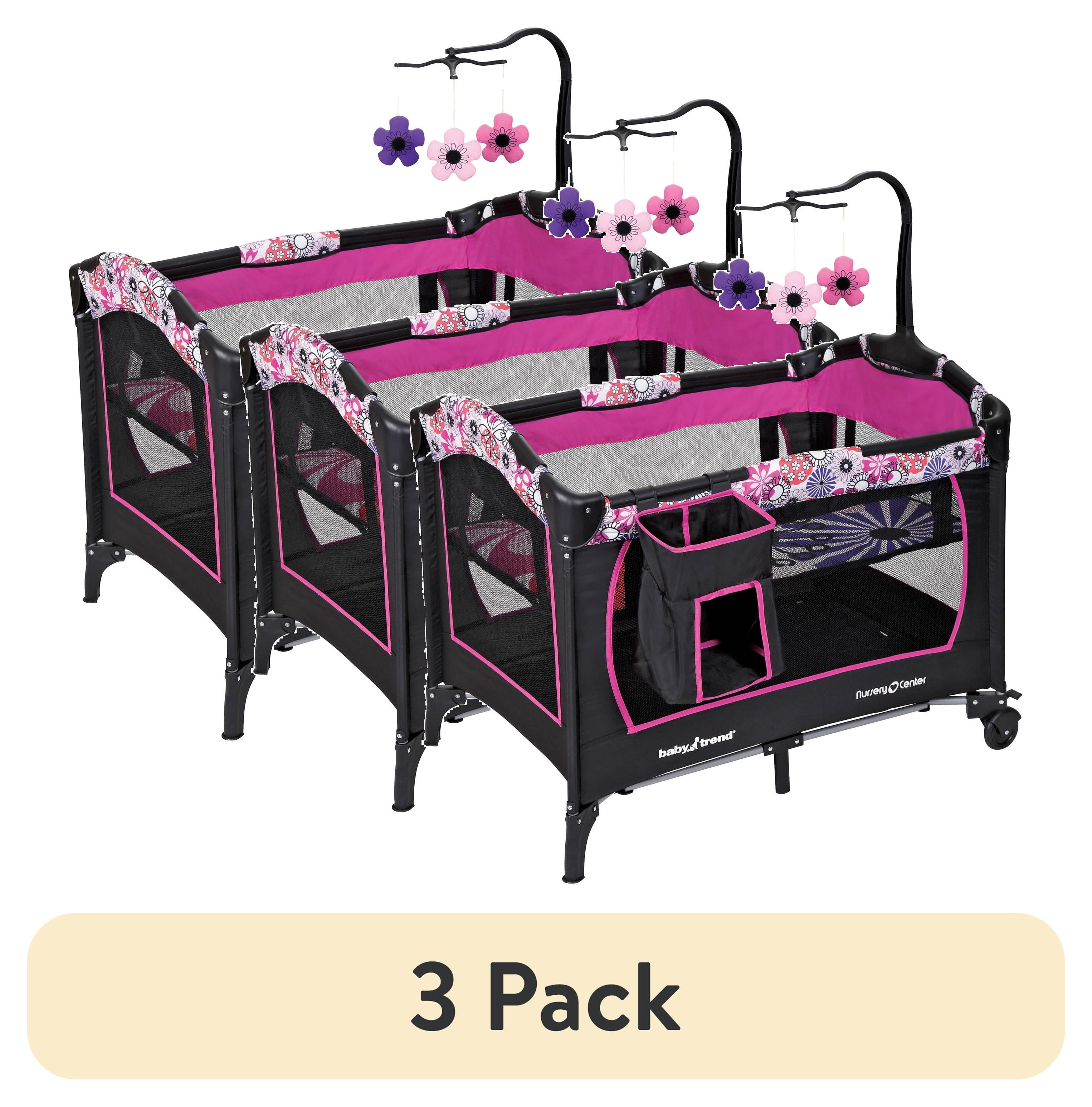 (3 pack) Baby Trend Floral Garden Nursery Center Playard with Bassinet