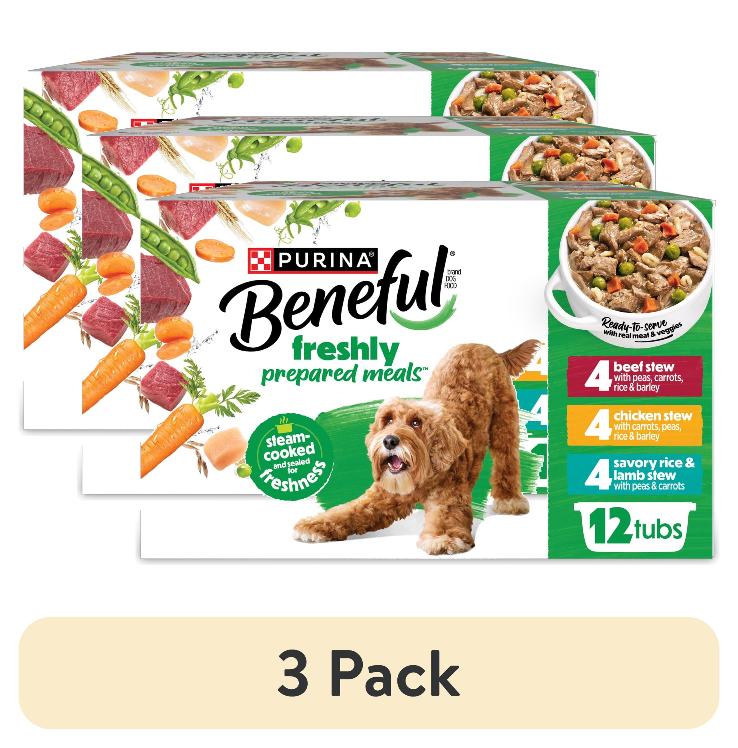 (3 pack) Purina Beneful Dog Food Freshly Prepared Meals Variety Pack Wet Dog Food with Gravy