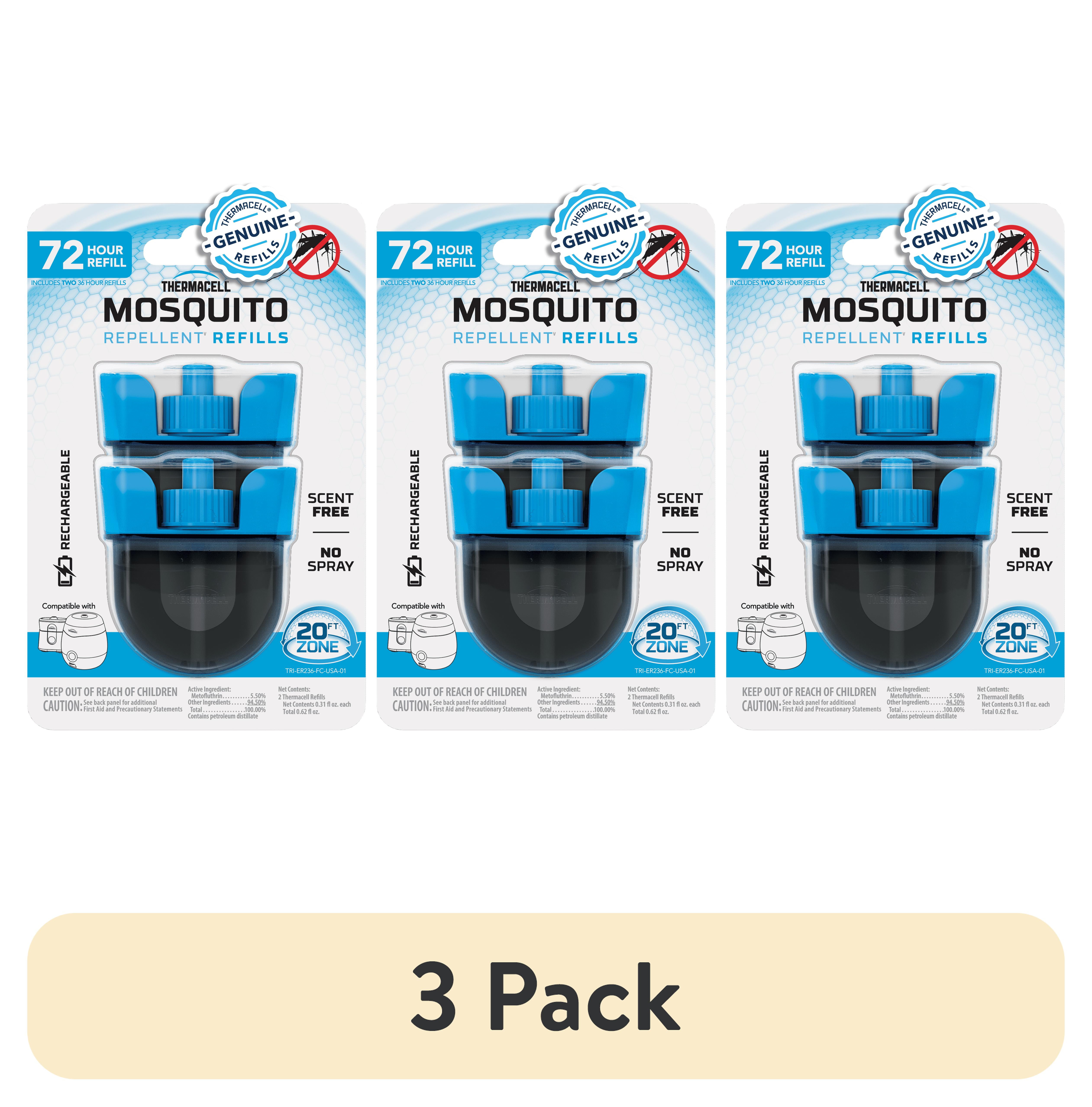 (3 pack) Thermacell Outdoor Mosquito Repellent 72-Hour Rechargeable Refill