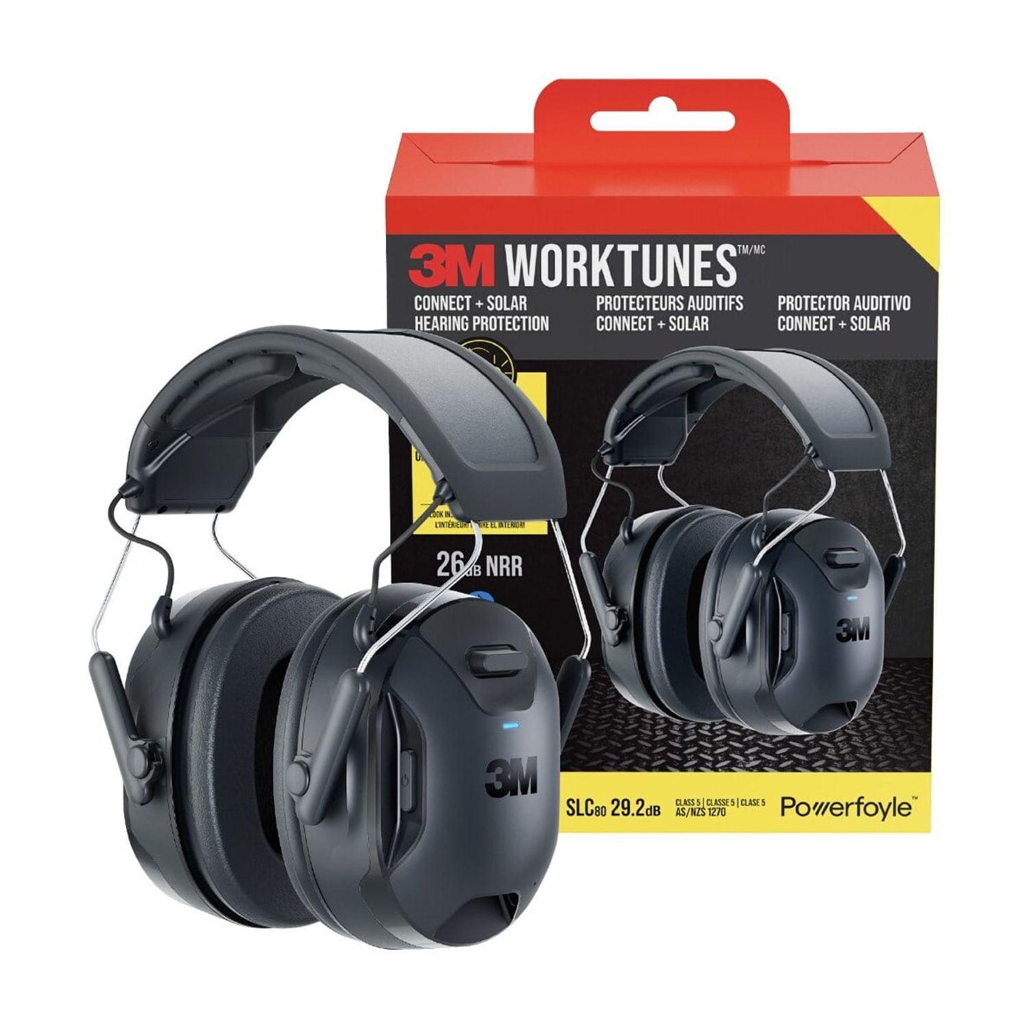 3M WorkTunes Connect, Solar Powered, Wireless Hearing Protection with Bluetooth, 1 Set