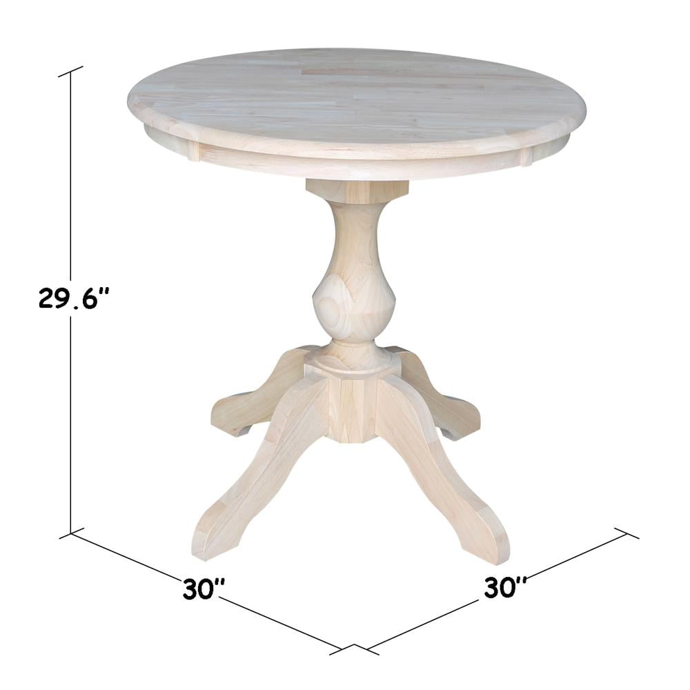 30" Round Top Pedestal Dining Table - Unfinished