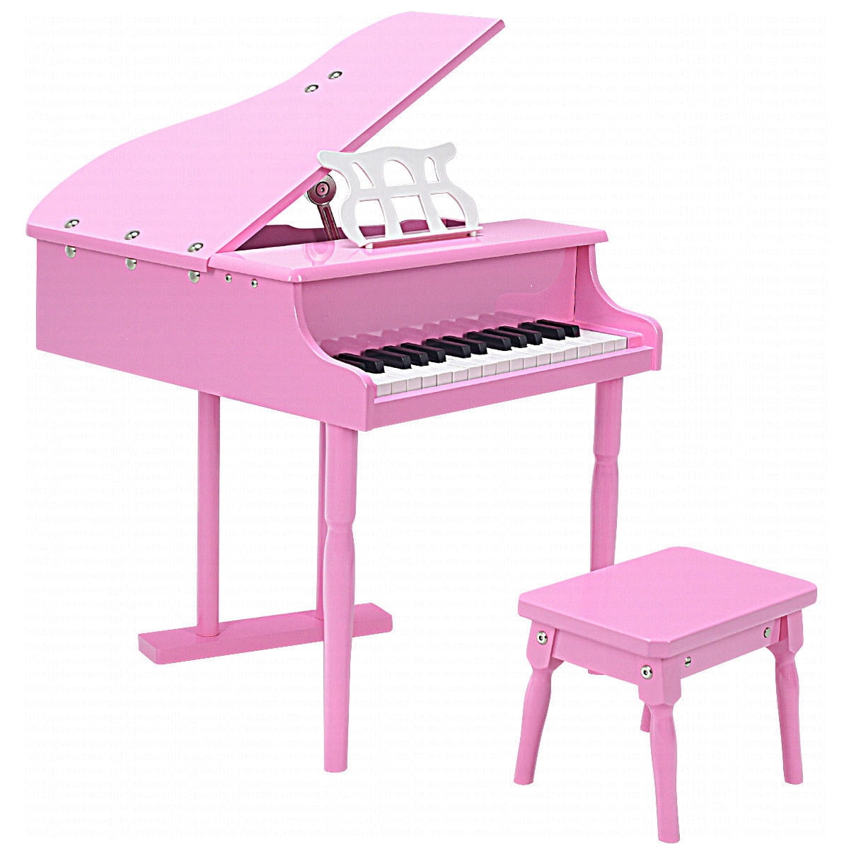 Costway 30 key Childs Toy Grand Baby Piano w/ Kids Bench Wood Pink