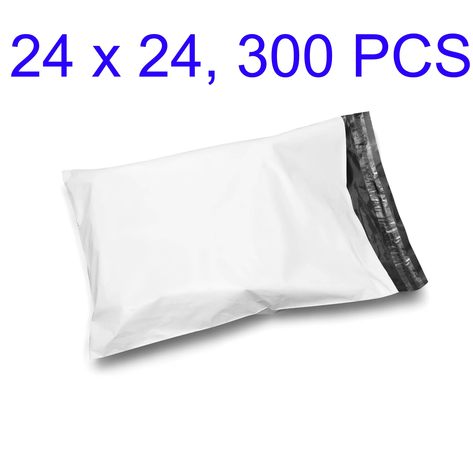 300 Pack 24 x 24 Poly Bags Office Store Plastic Envelopes Mailers Shipping Case Self Seal