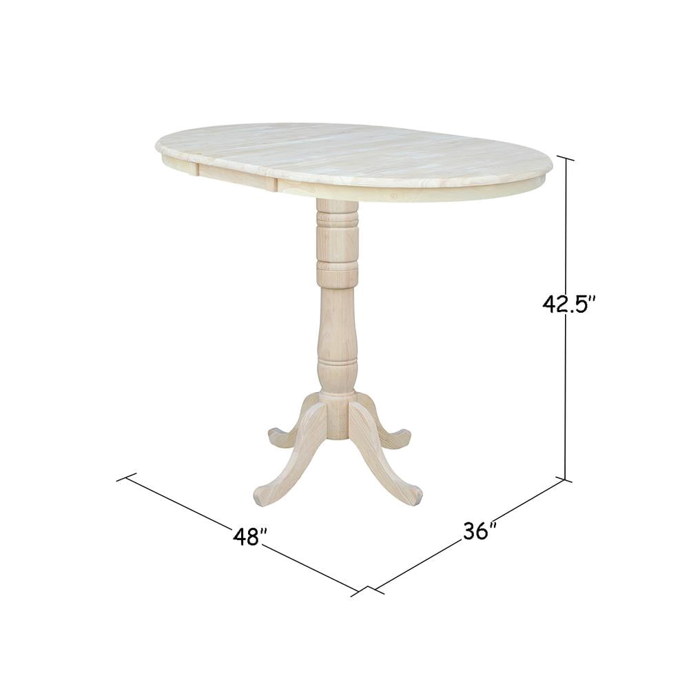 36" Round Extension Table, Bar Height with 12" Leaf