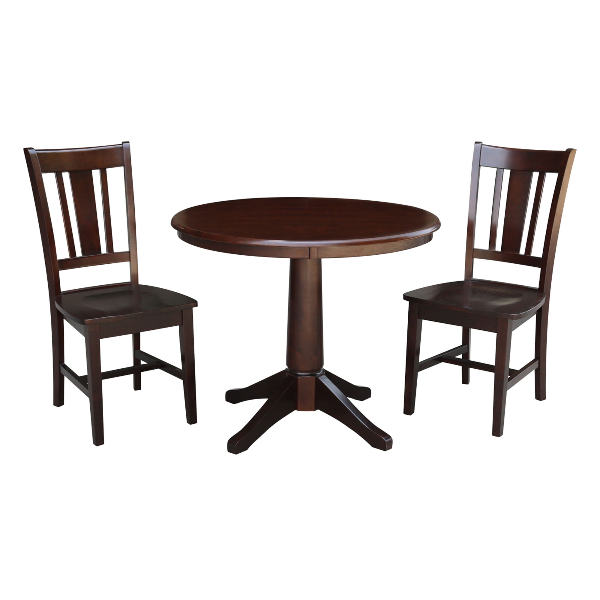 36" Round Pedestal Dining Table - Mocha