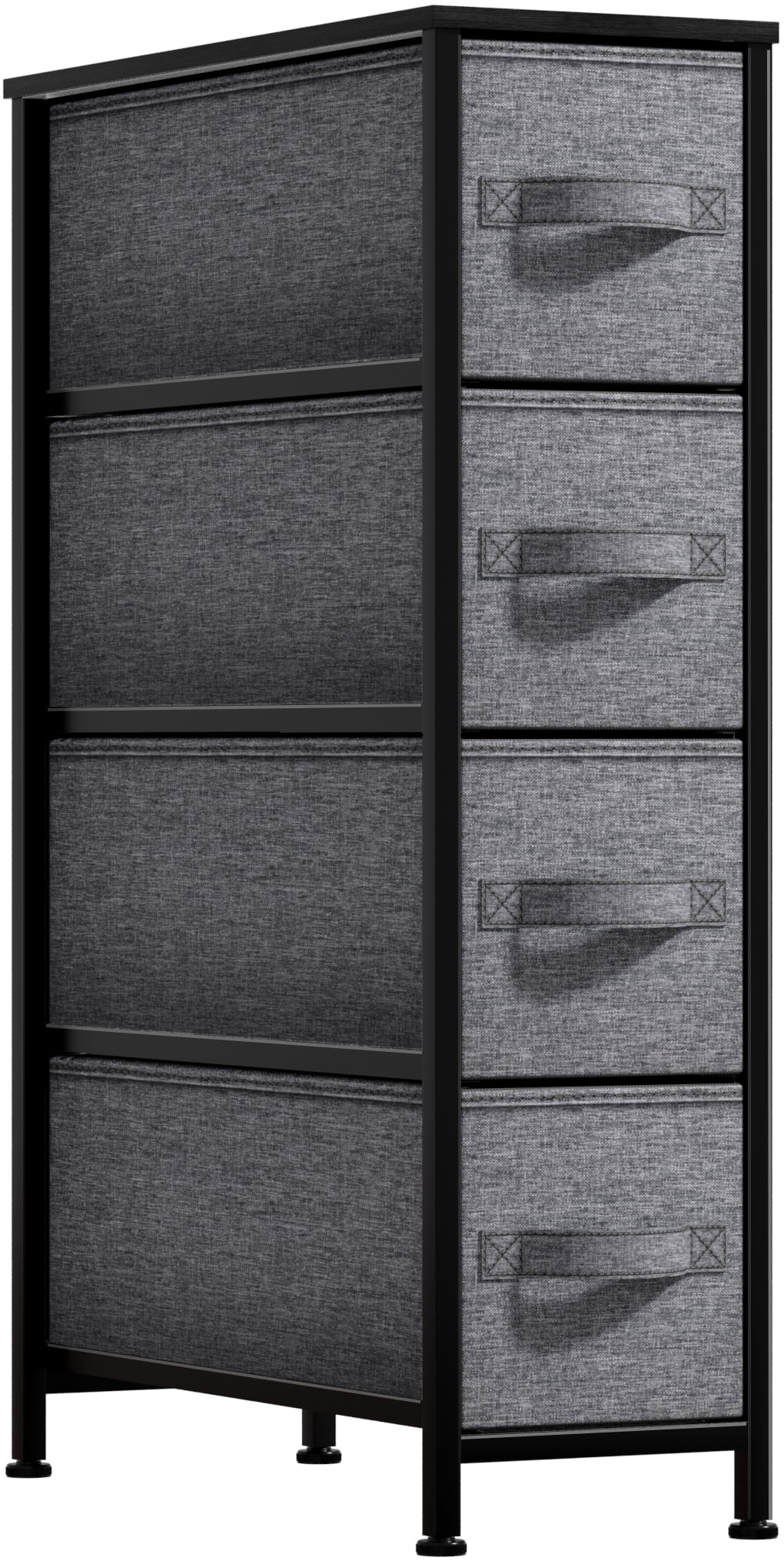 4 Drawers Chest Dresser (Narrow) Black