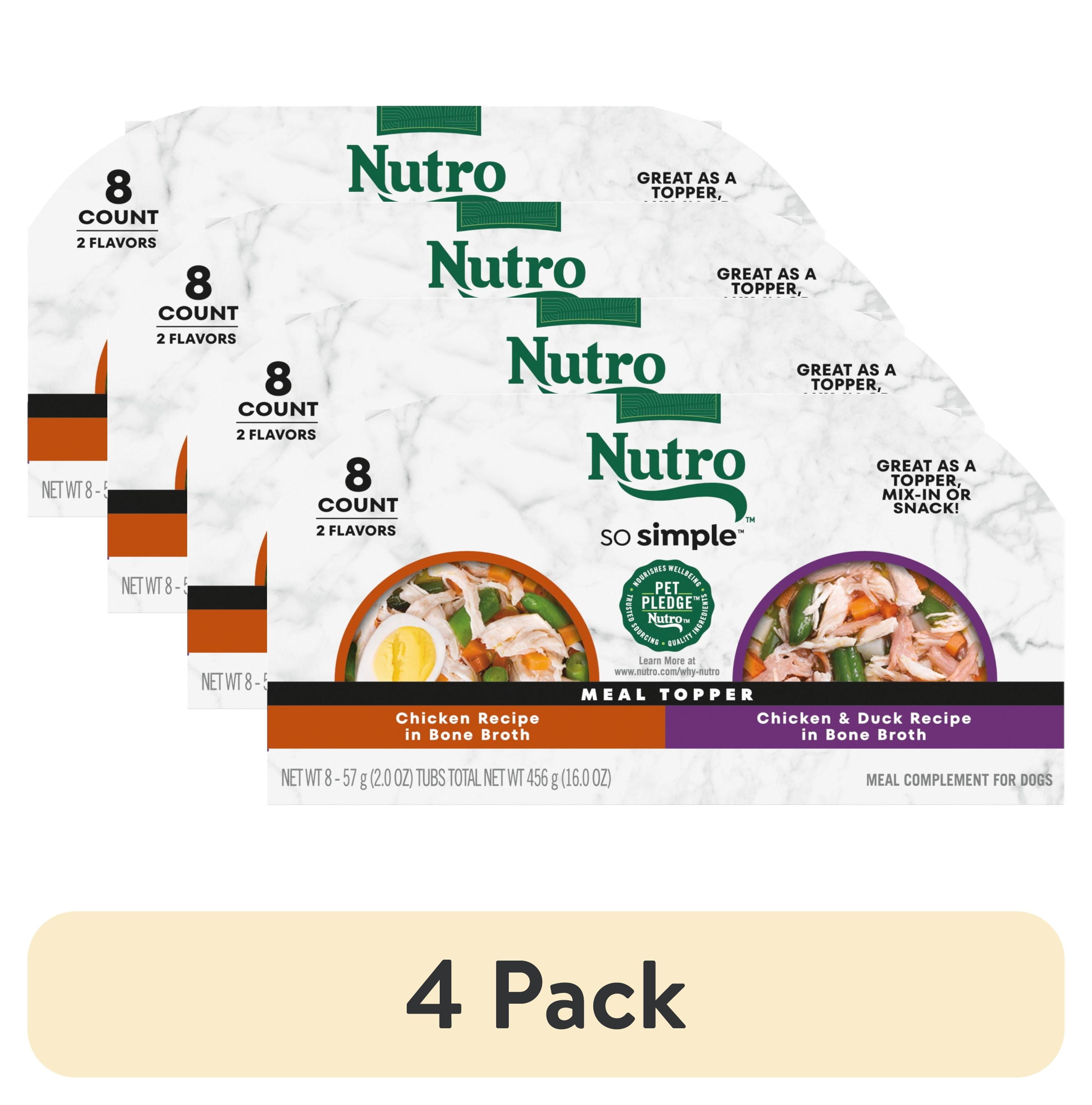(4 pack) Nutro So Simple Chicken And Chicken & Duck Recipes Wet Dog Food, 2 Oz Trays, Variety Pack Of 8