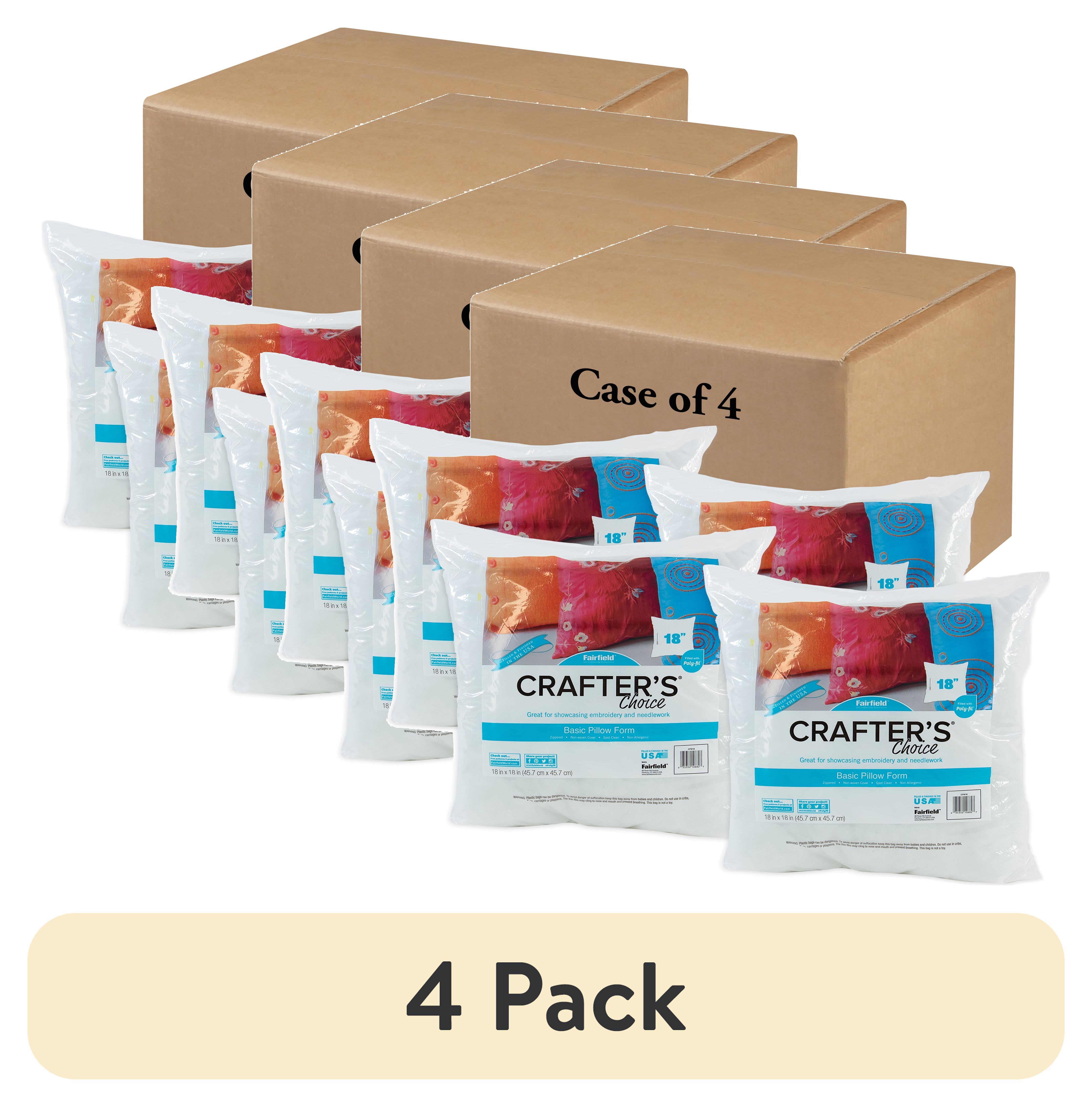 (4 pack) Poly-Fil® Crafter's Choice® Decorative Square Pillow Inserts by Fairfield™, 18" x 18" (Pack of 4)