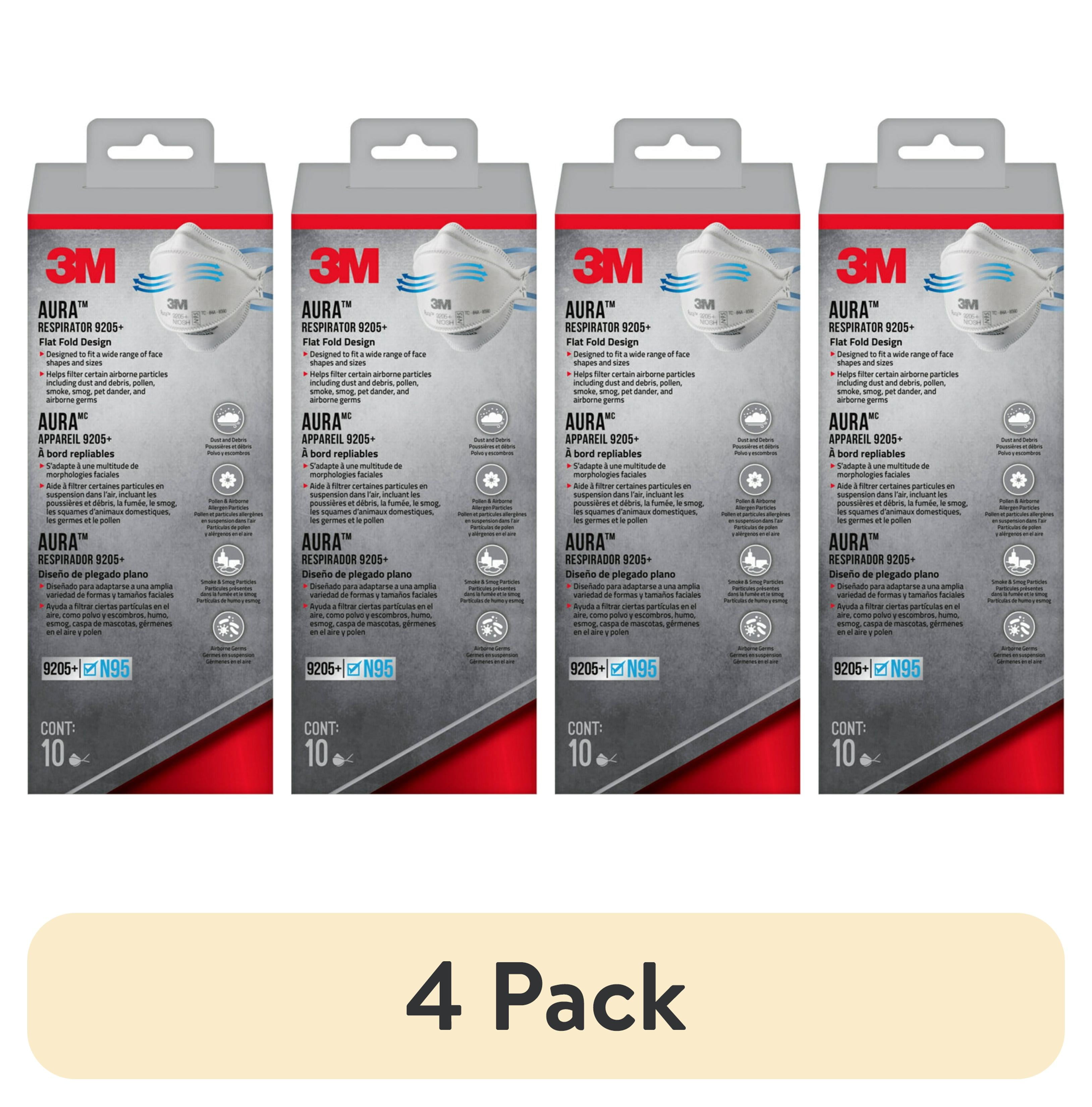 (4 pack) 3M N95 Aura Particulate Respirator 9205+, 10 Pack