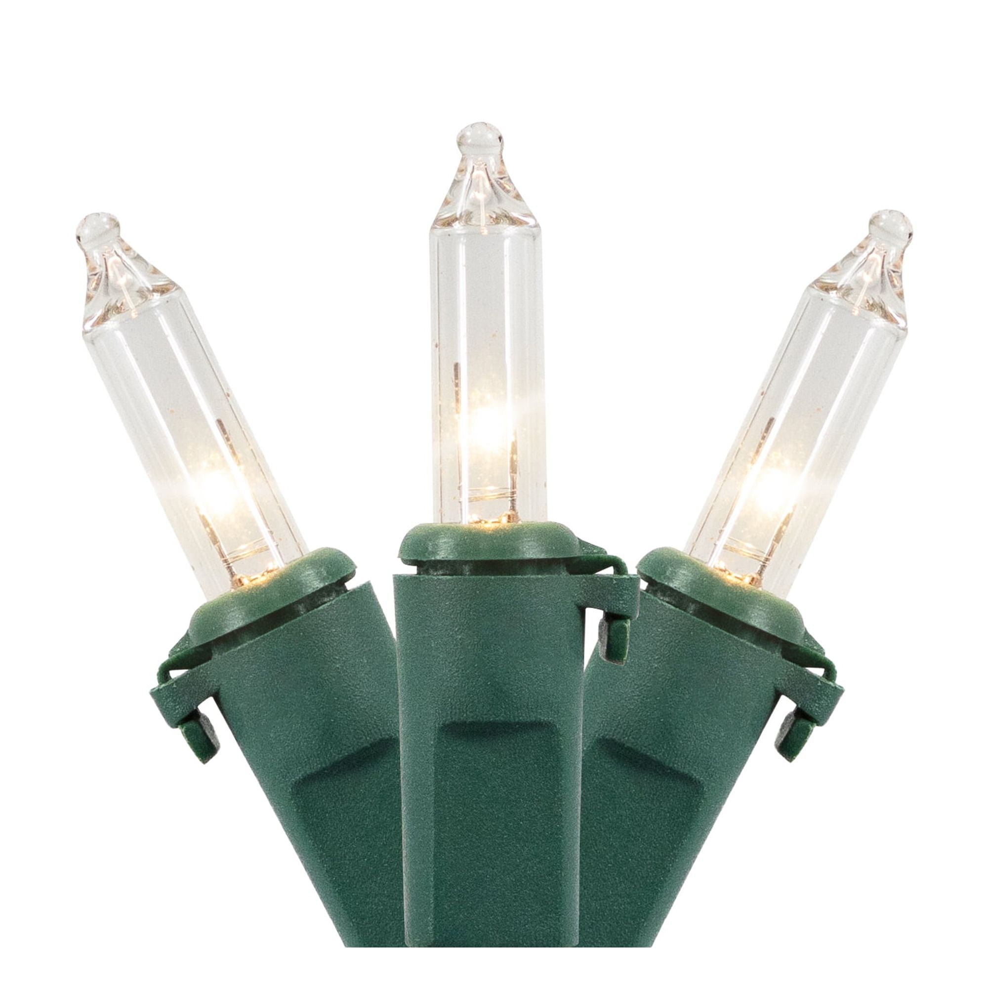 450-Count Clear Mini Christmas Lights 93ft Green Wire