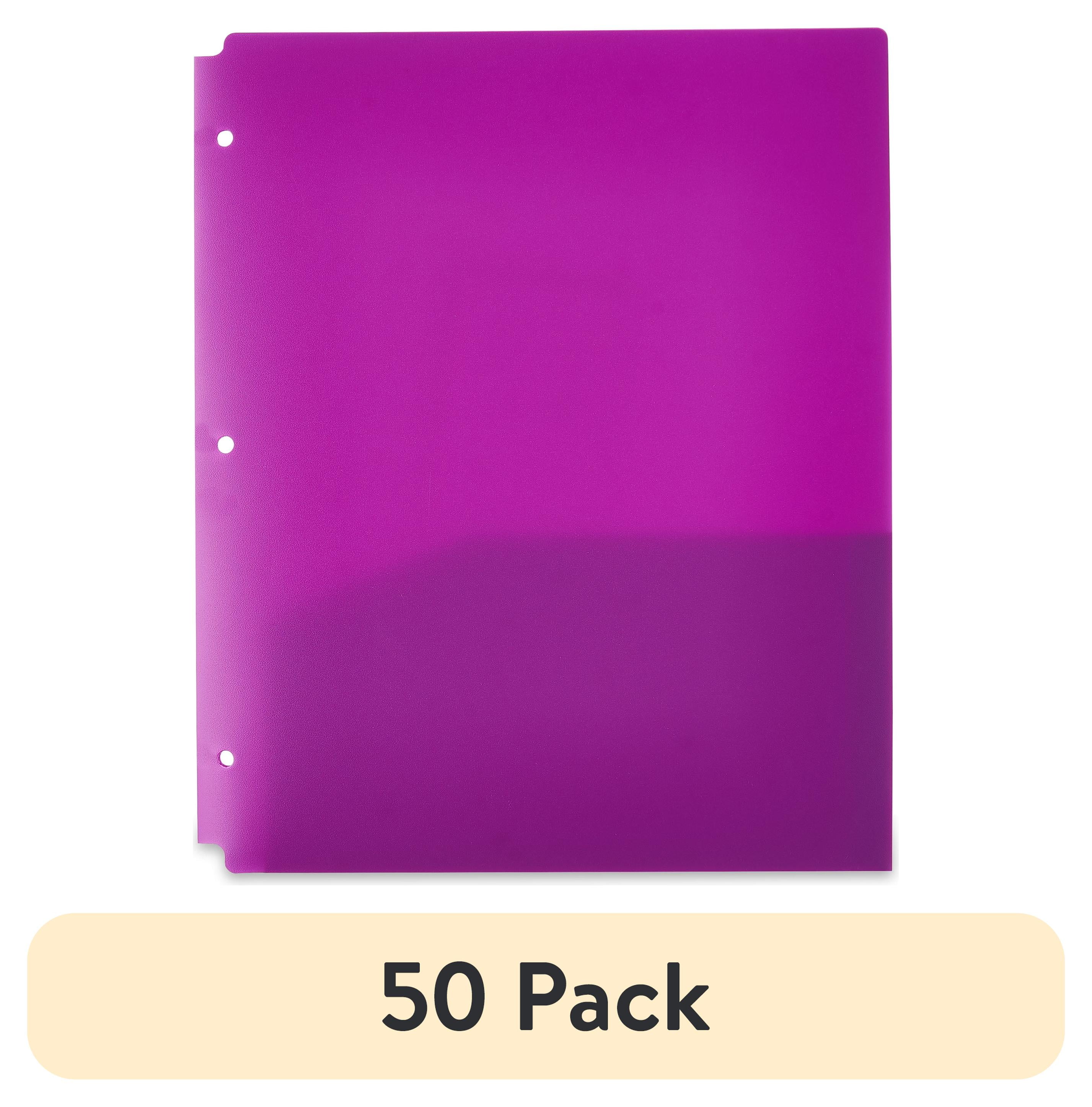 (50 pack) Pen+Gear 2-Pocket Poly Folders, Purple, 9.4" x 11.4", 50 Pack