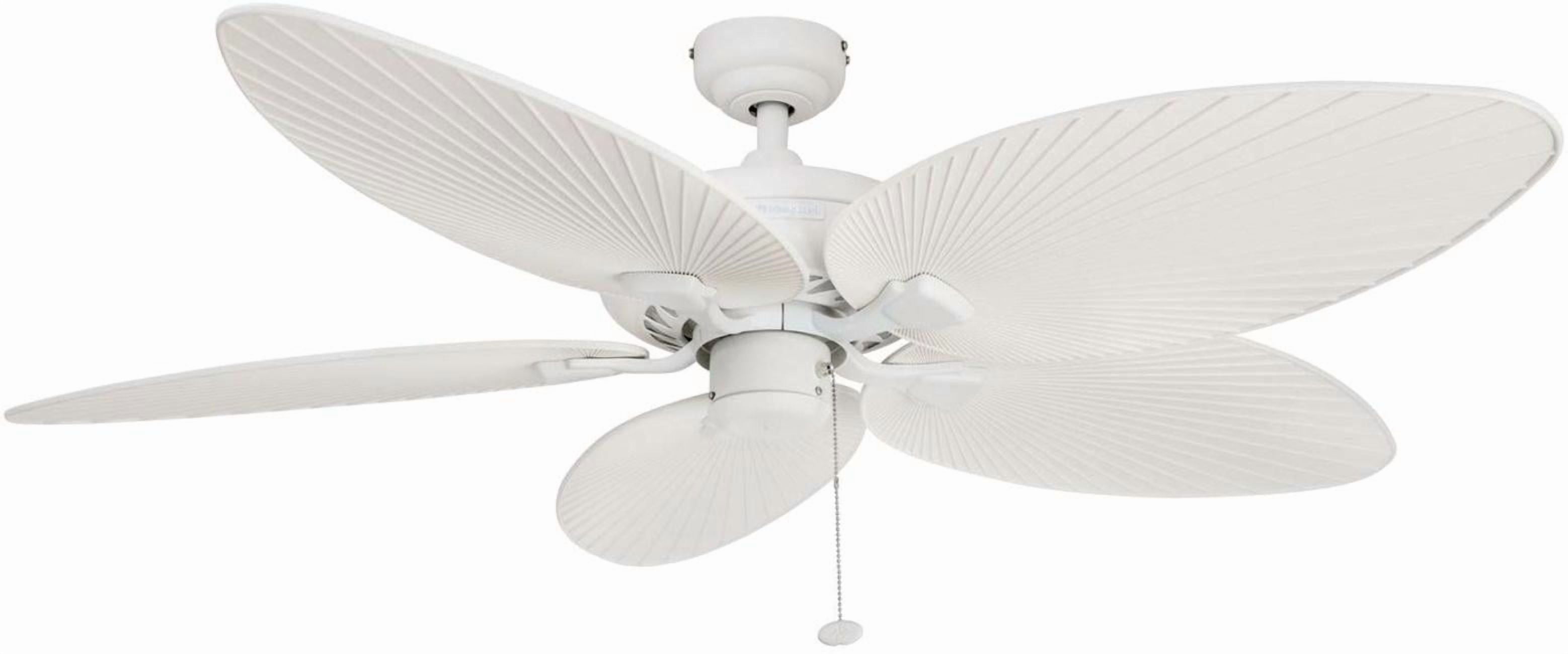 52" Honeywell Palm Island White, Tropical Ceiling Fan with Palm Blades