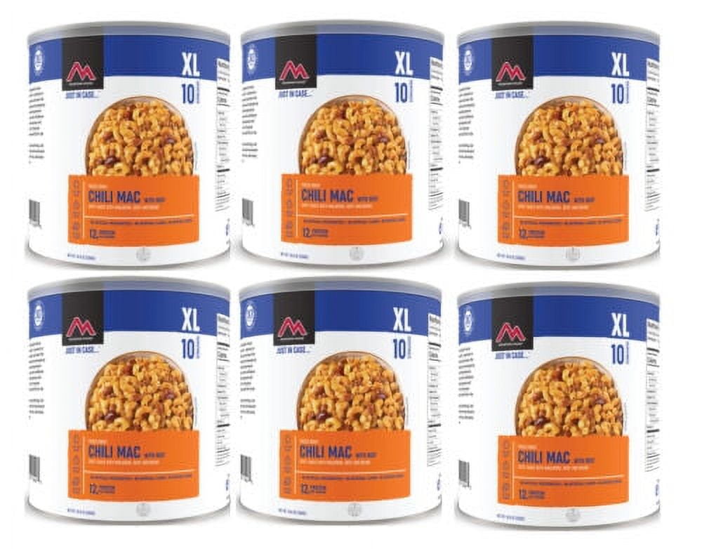 (6 Cans Pack) Mountain House Chili Mac With Beef #10 Can Freeze Dried Camping Food for Emergency