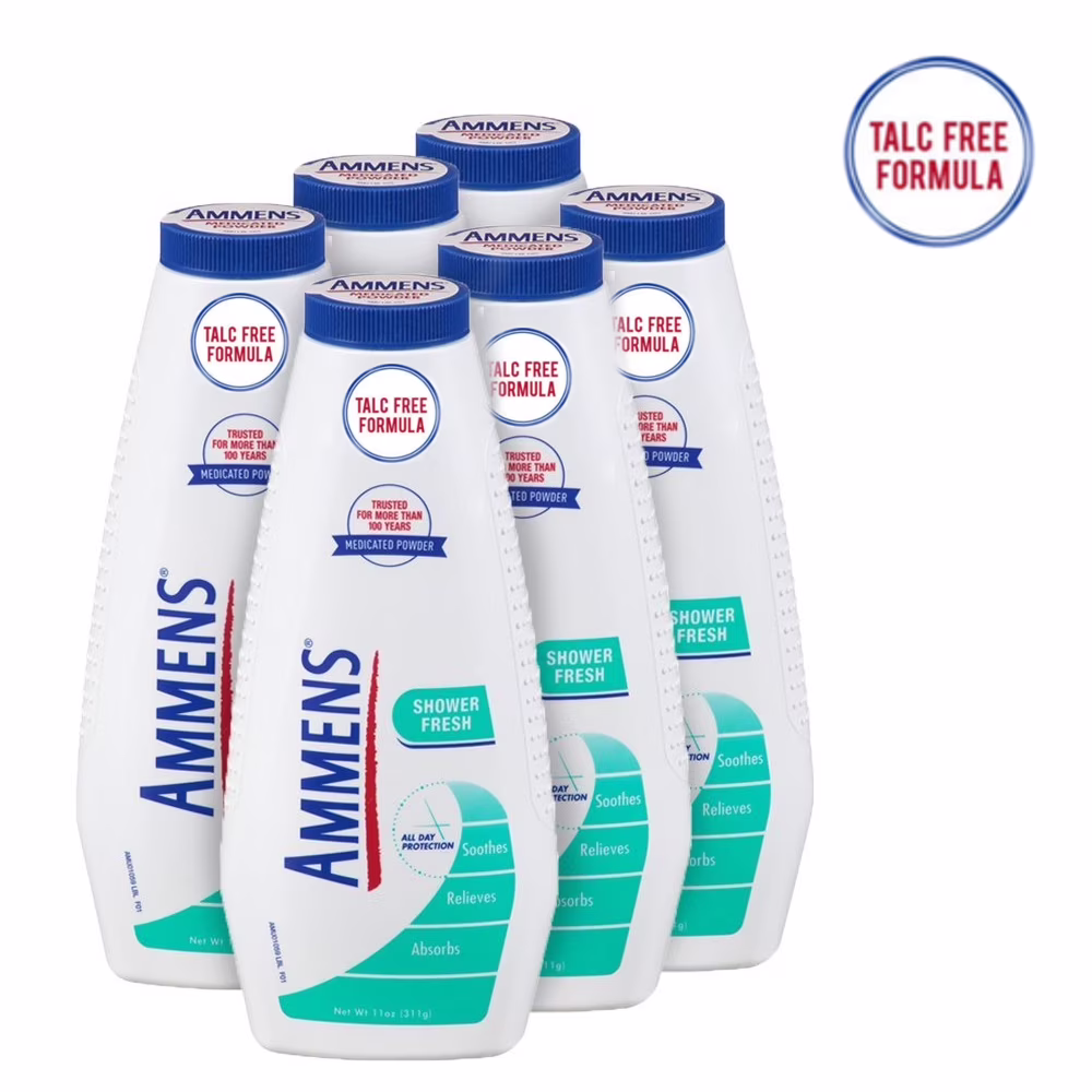 6 Pack - Ammens Medicated Powder Shower Fresh 11oz Each