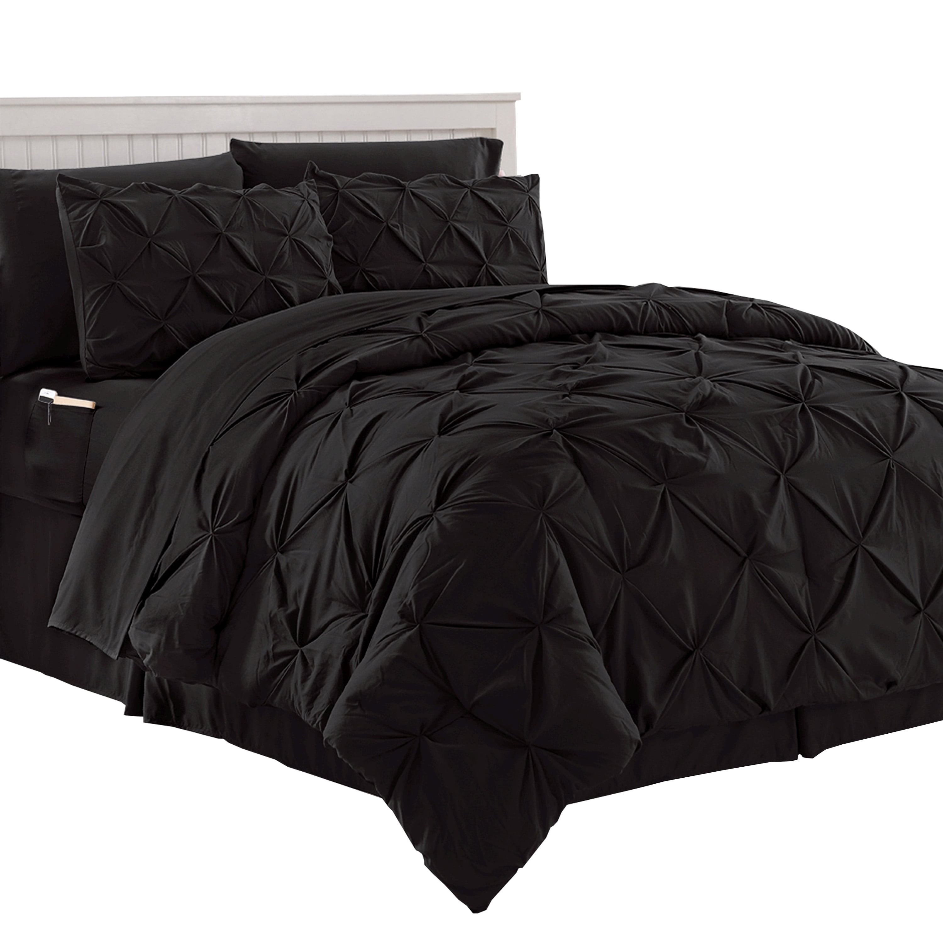 6 Pieces Prestige Soft and Comfortable Collection Comforter Set, Twin/Twin XL, Black
