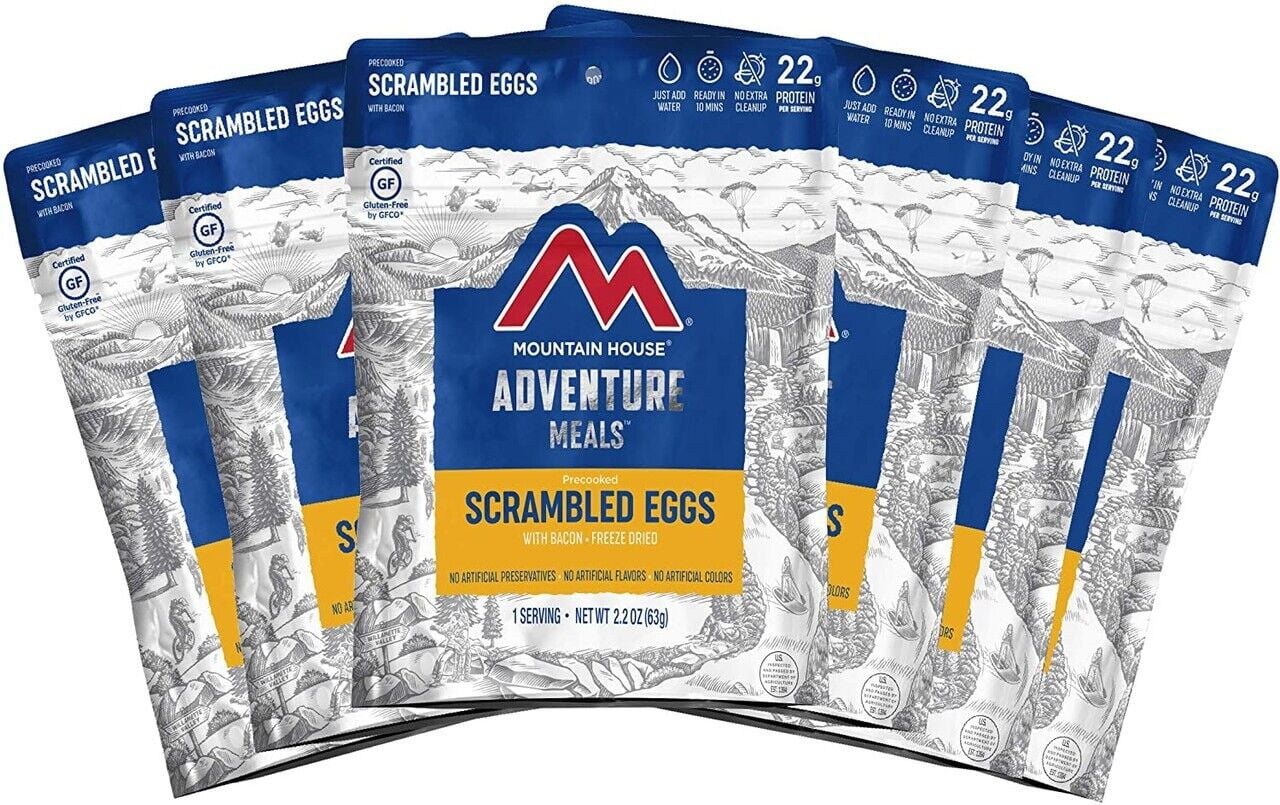 (6 Pouches) Mountain House Freeze Dried Scrambled Eggs with Bacon Emergency Survival Backpacking & Camping Food ✅