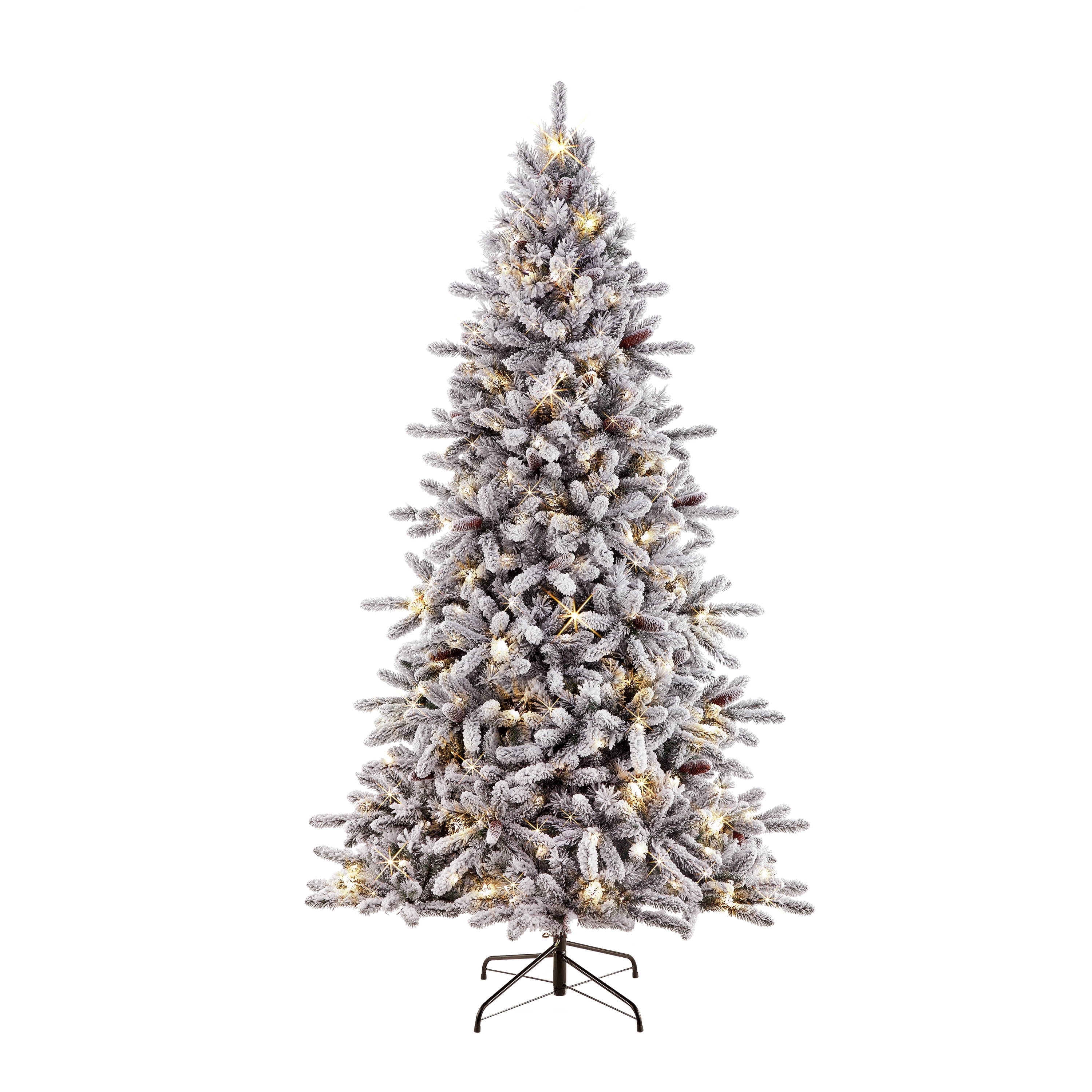 7 ½ ft Pre-lit Flocked ?Bennington Fir Artificial Christmas Tree 400 UL listed Clear Lights
