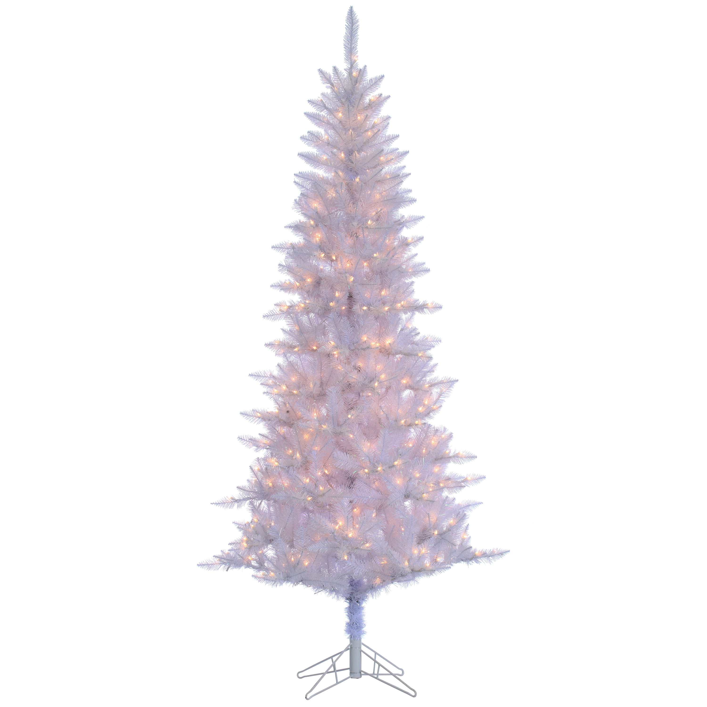 7.5 ft. Pre Lit Clear Incandescent White Tiffany Tinsel Tree