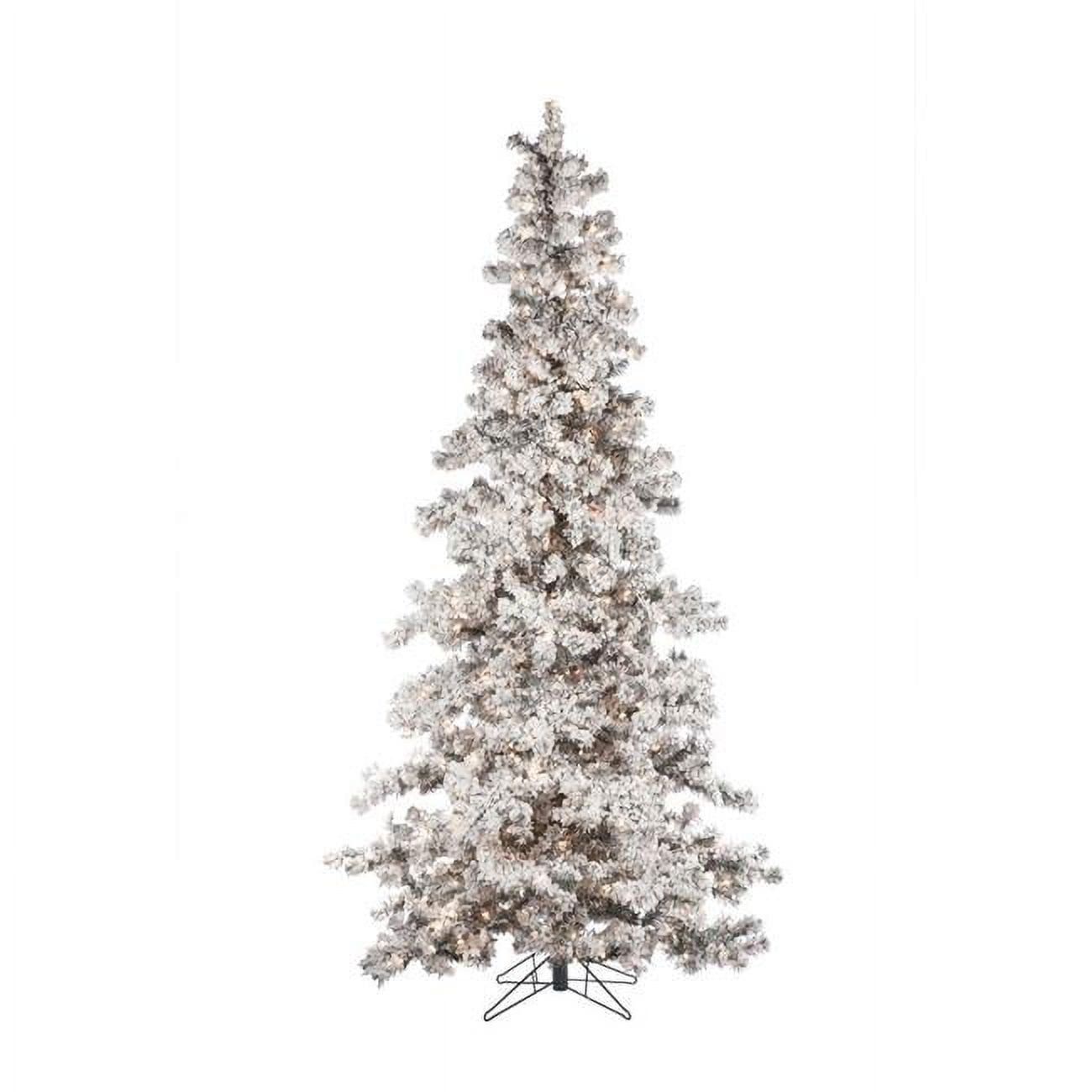 7.5 ft. Pre Lit Clear Lights Heavy Flocked Layered Spruce