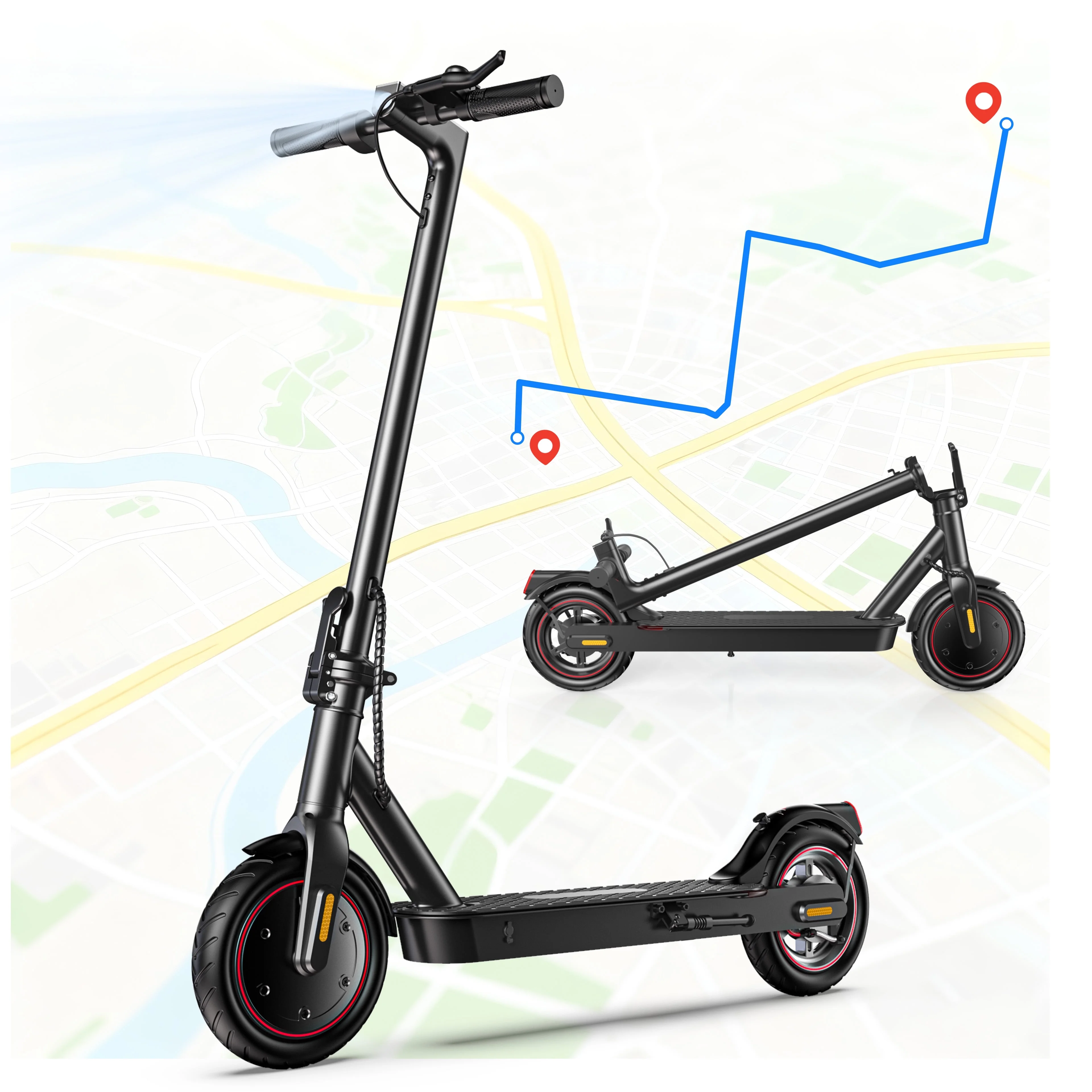 iScooter Electric Scooter for Adults, 21 Miles Max Range with 18 MPH Top, 350W Foldable Commuting Electric Scooter with 3 Speed & Cruise Control Escooter for Teens