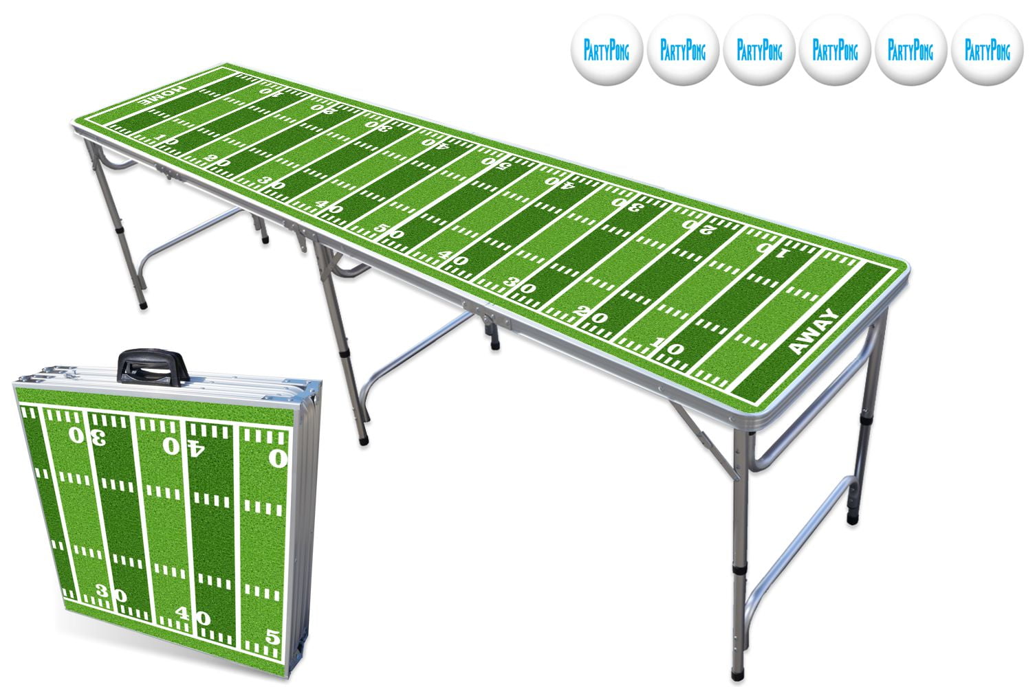 8-Foot Professional Beer Pong Table With Optional Cup Holes, LED Lights, Dry Erase Surface & Party Pong Graphics - Choose Your Table Model
