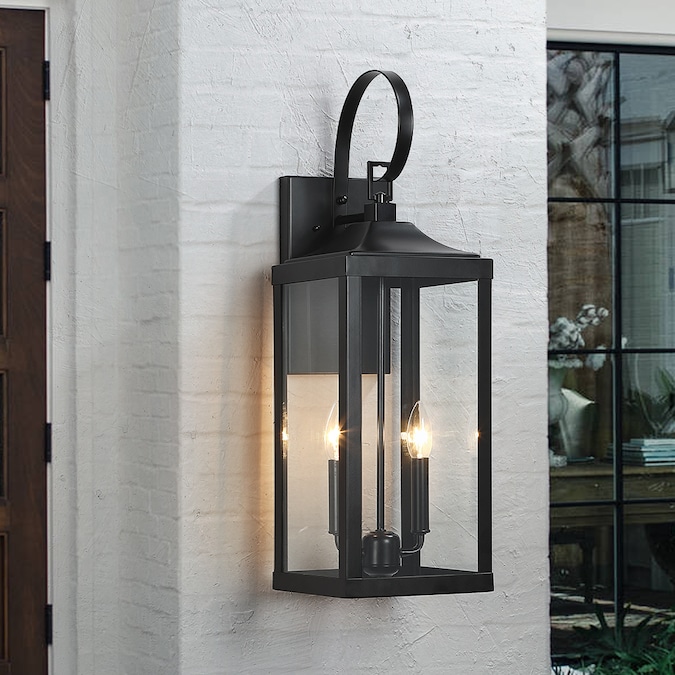 True Fine Jefferson 2-Light 25.7-in H Matte Black LED Outdoor Wall Light