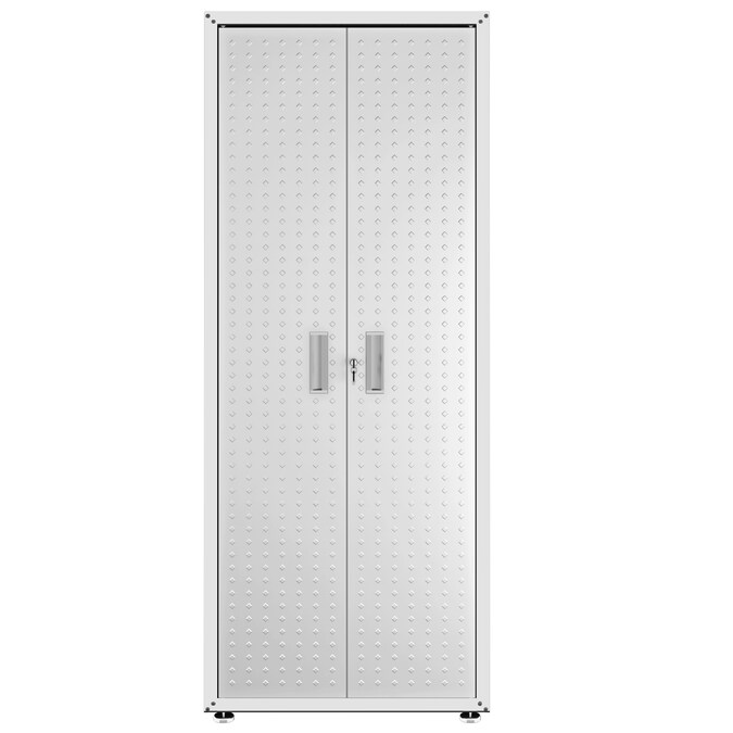 Manhattan Comfort Fortress 30.3-in W x 74.8-in H x 18.2-in D Freestanding Steel Garage Cabinet in White