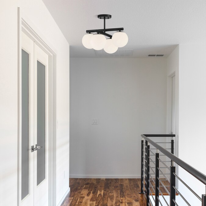 Designers Fountain Crown 4-Light 18-in Matte Black Semi mount light