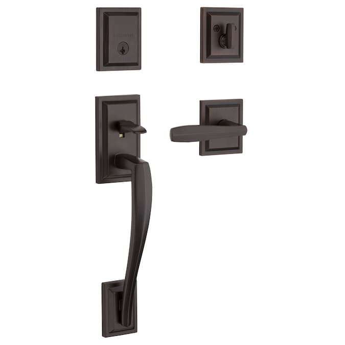 Baldwin Prestige Series Torrey Pines Venetian Bronze Single Deadbolt Keyed Entry Door Handleset with Torrey Lever and Smartkey