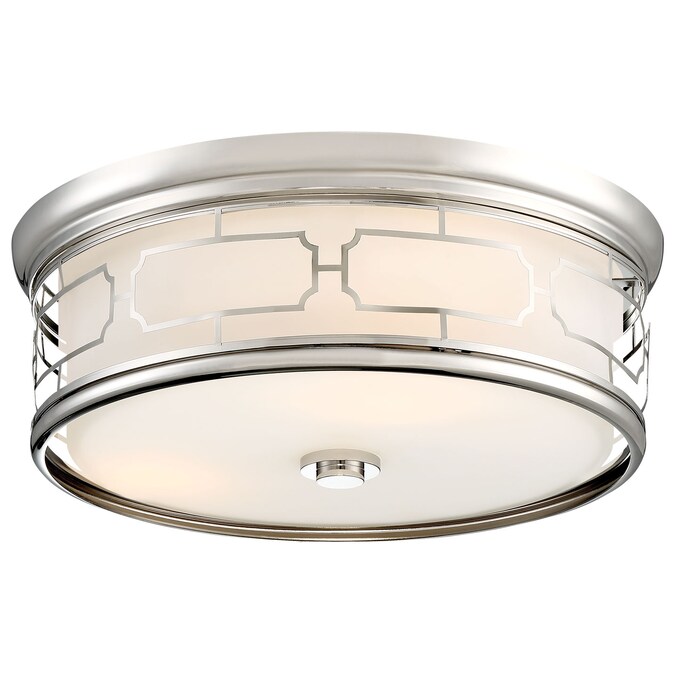 Minka Lavery Lavery 1-Light 16-in Polished Nickel LED Flush Mount Light