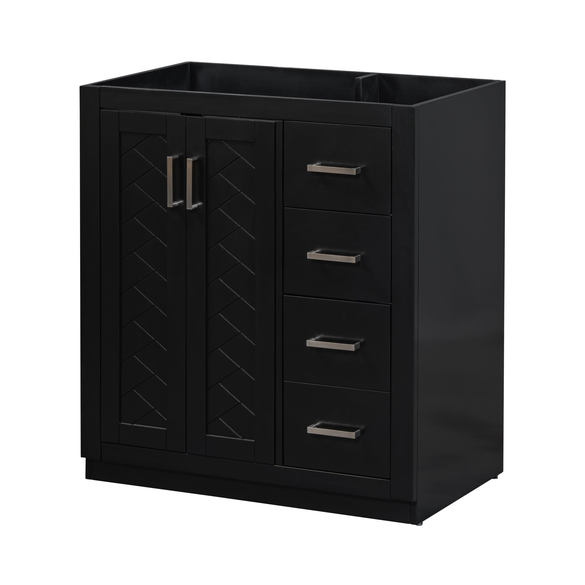17.16-Inches W x 32.99-Inches H MDF Black Freestanding Utility Storage Cabinet