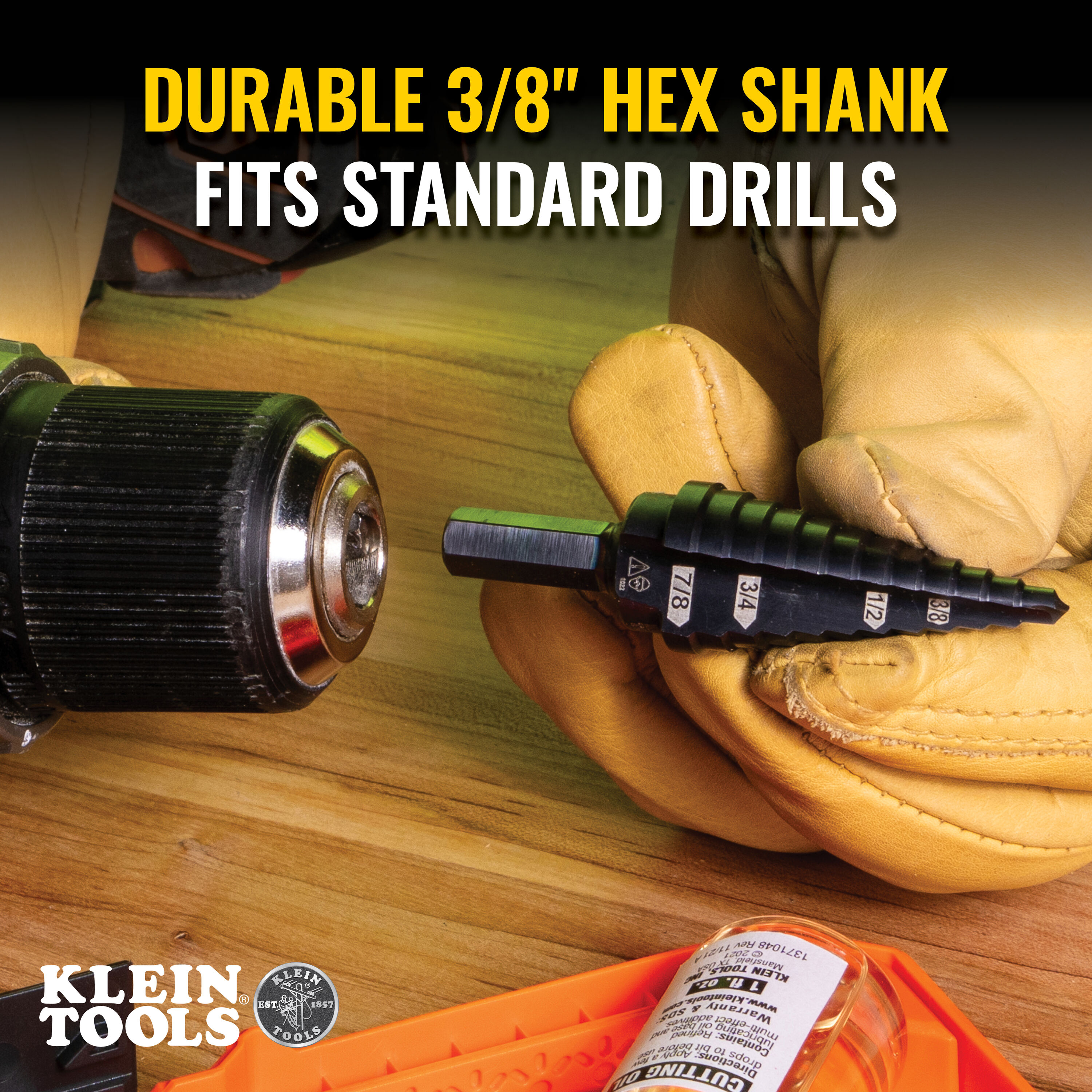 Premium Electrician's 3/8-Inch Hex Step Bit Set, 3 Piece - Image 4