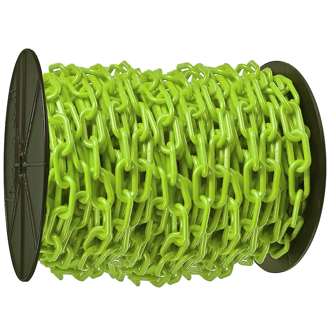 Mr. Chain 1 in (#4, 25Mm) X 250 Ft Safety Green Plastic Barrier Chain On A Reel