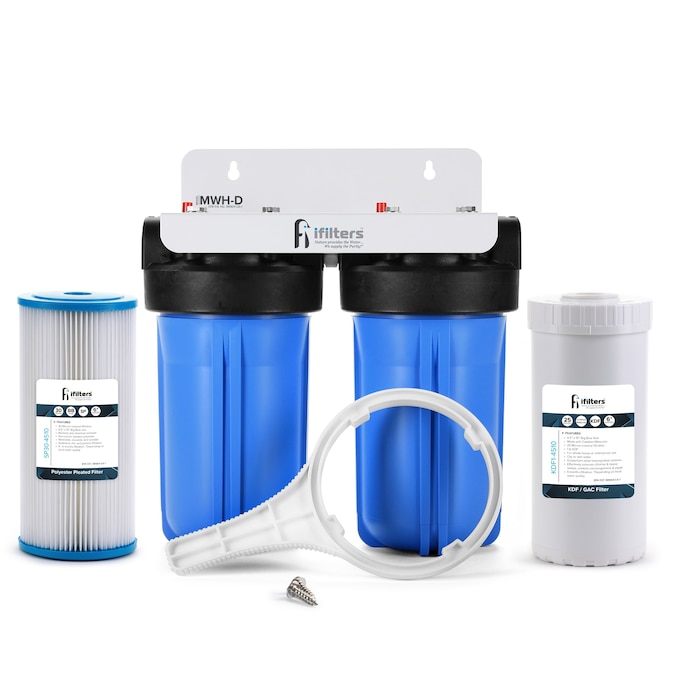 iFilters Well Water Medium Whole House Dual-stage 10-GPM Multi-method Well Water Whole House Water Filtration System