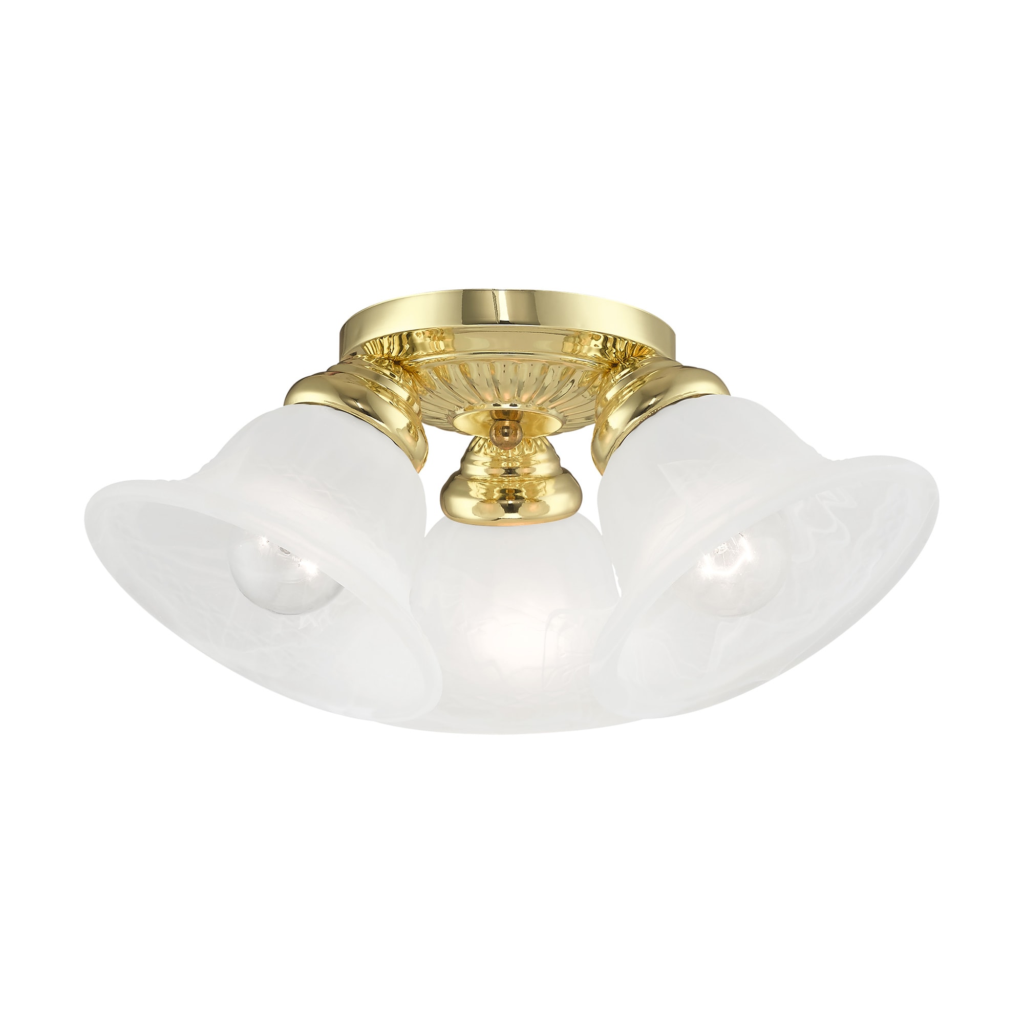 Edgemont 3 -Light 16-in Polished Brass Semi Flush Mount Light