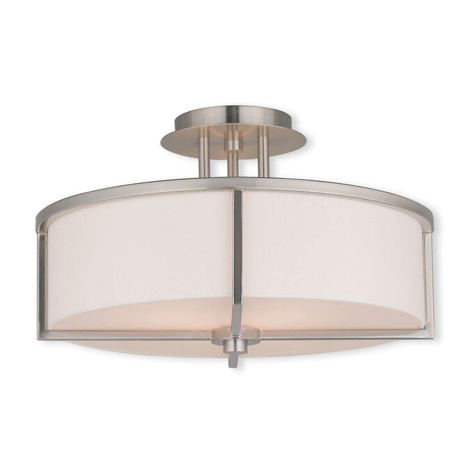 Livex Lighting Wesley 1-Light Brushed Nickel Semi mount light