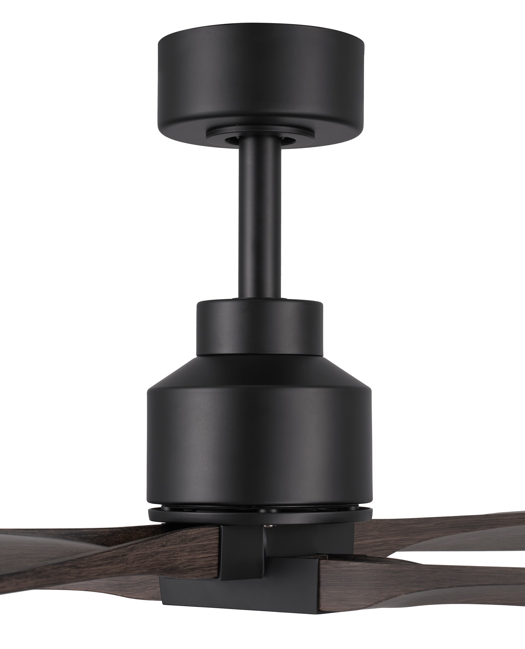 Shorehaven 56-in Outdoor Matte Black with Dark Teak Blades Ceiling Fan Without Light - Remote Included ( 4 -Blade ) - Image 8